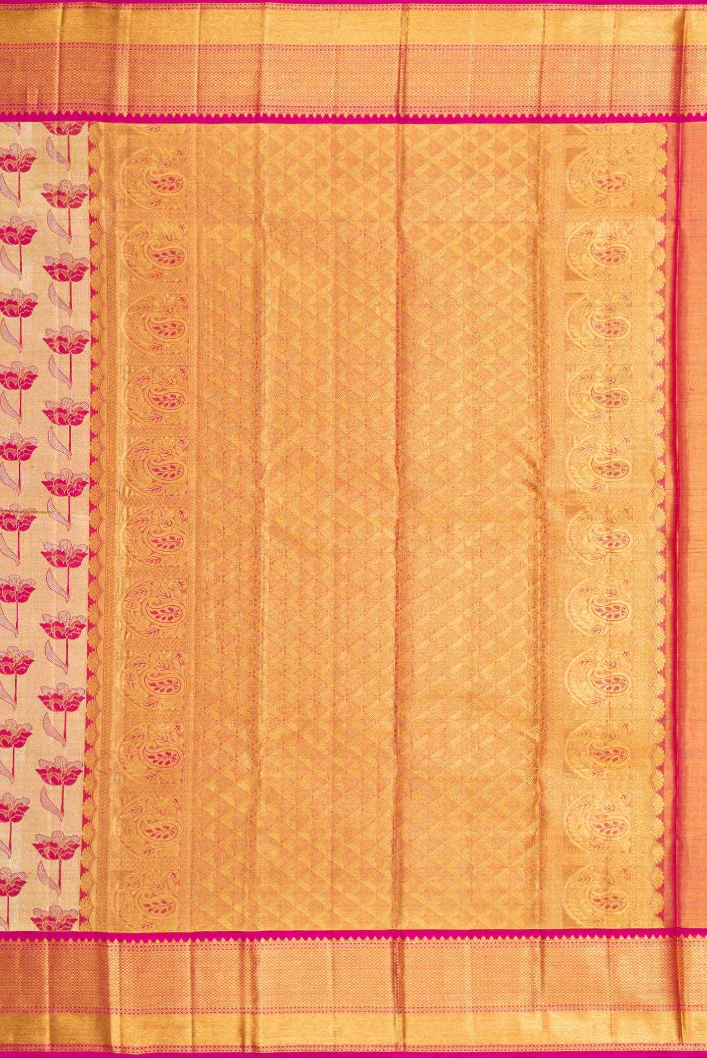 Sandal Dual Tone Kanchipuram Tissue Silk Saree