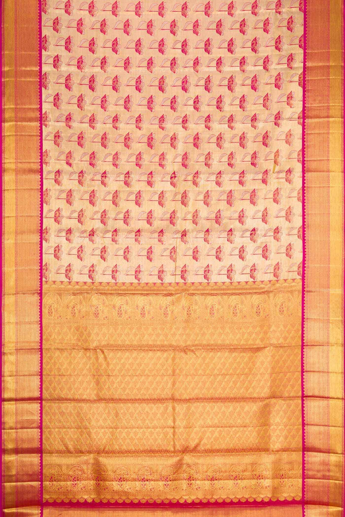 Sandal Dual Tone Kanchipuram Tissue Silk Saree