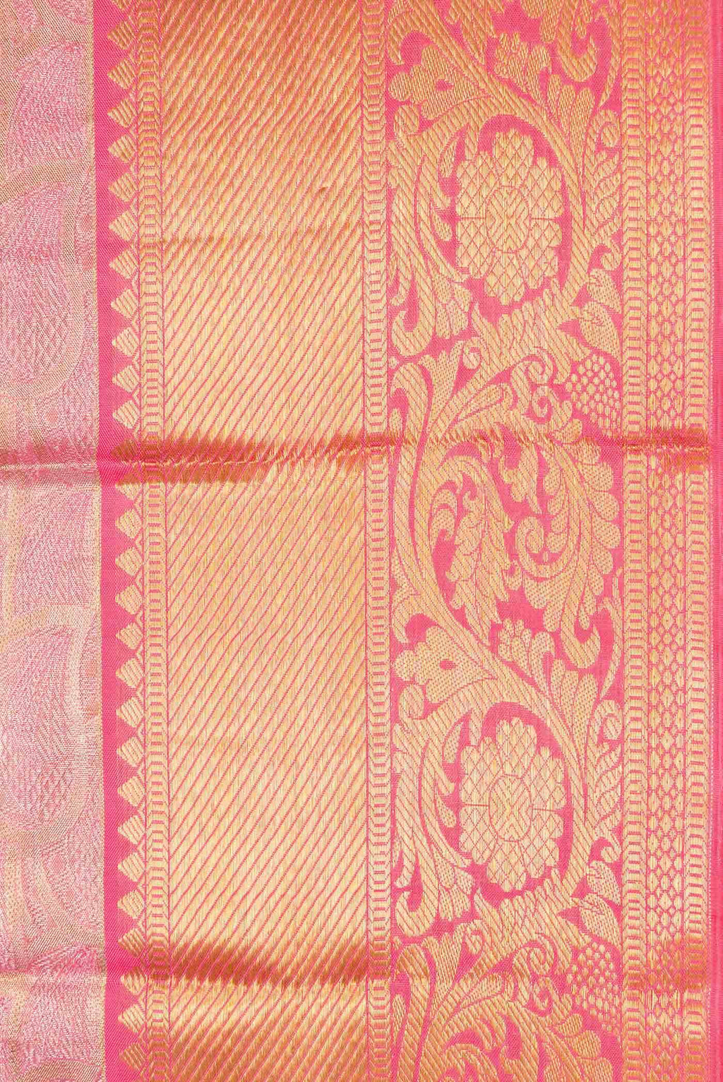 Pink Dual Tone Kanchipuram Tissue Silk Saree