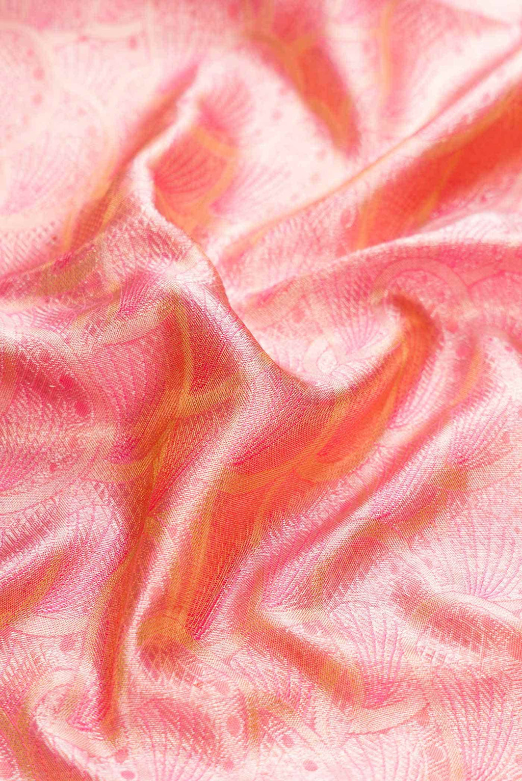 Pink Dual Tone Kanchipuram Tissue Silk Saree