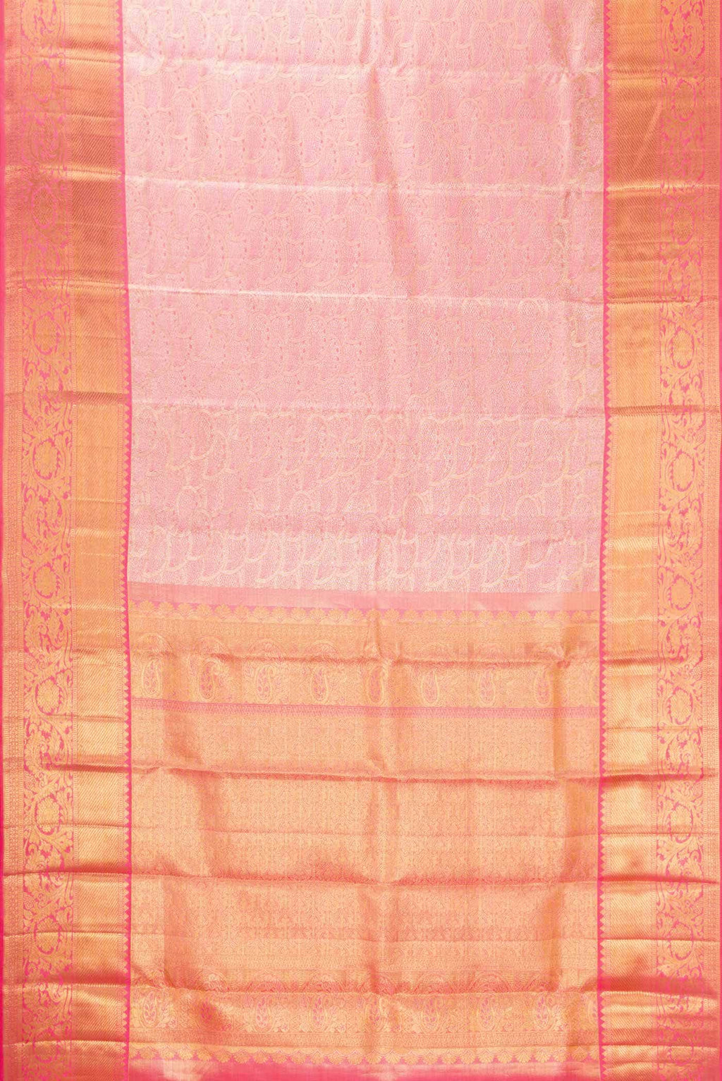 Pink Dual Tone Kanchipuram Tissue Silk Saree