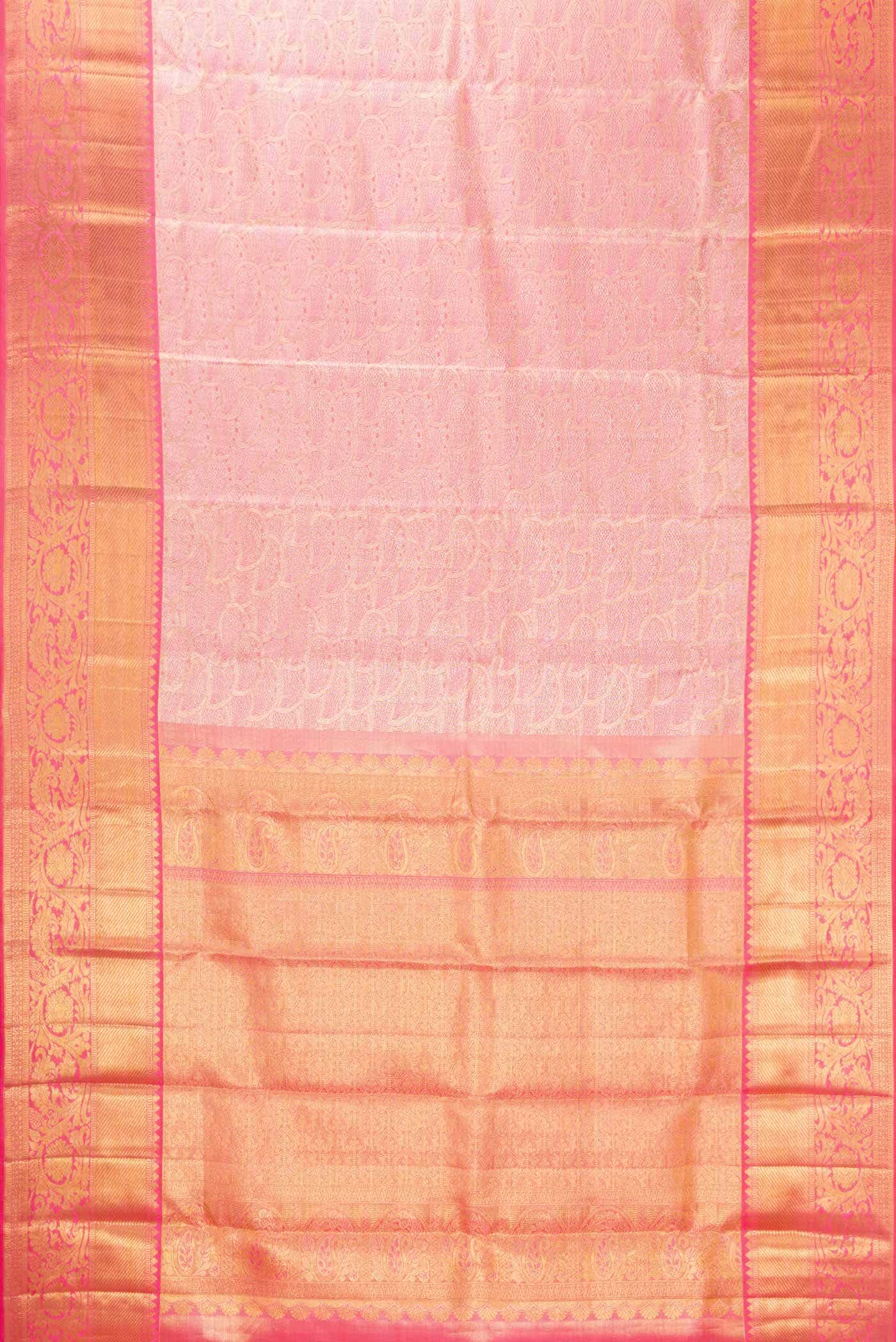 Pink Dual Tone Kanchipuram Tissue Silk Saree