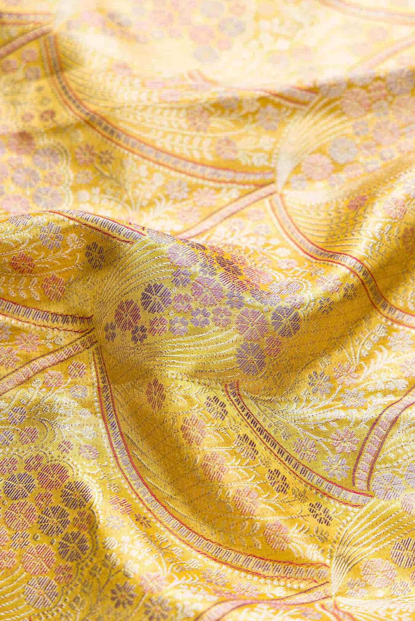 Gold Dual Tone Kanchipuram Tissue Silk Saree