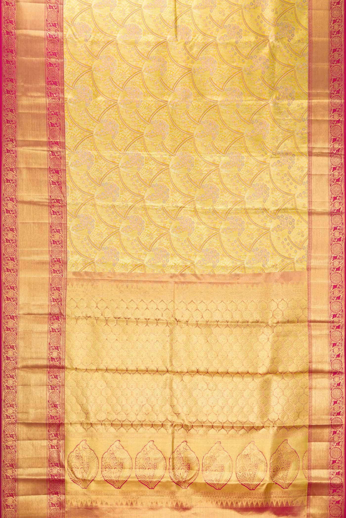 Gold Dual Tone Kanchipuram Tissue Silk Saree