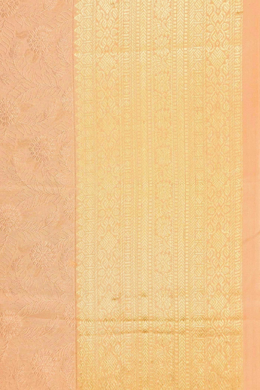 Golden Peach Kanchipuram Silk Saree