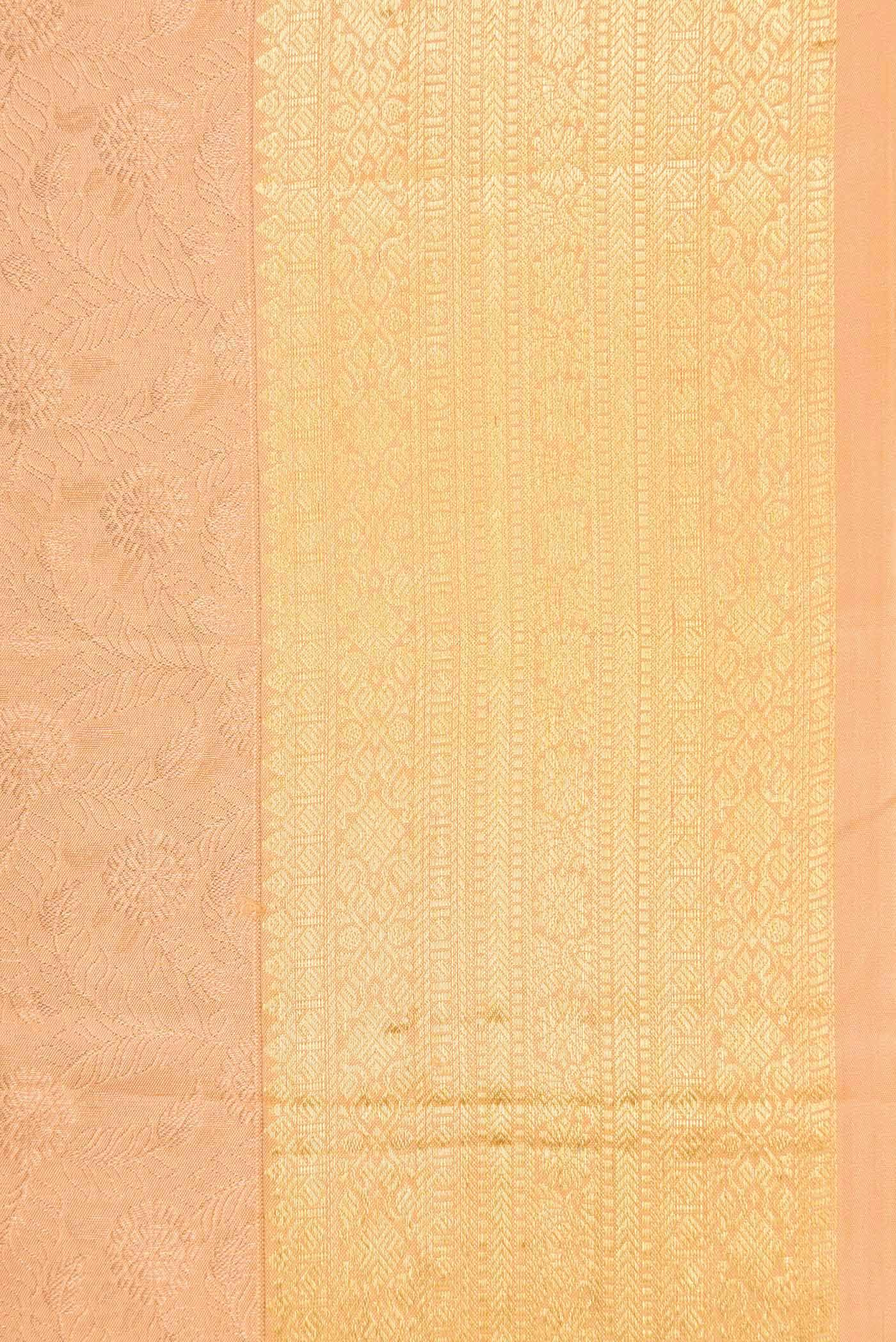 Golden Peach Kanchipuram Silk Saree