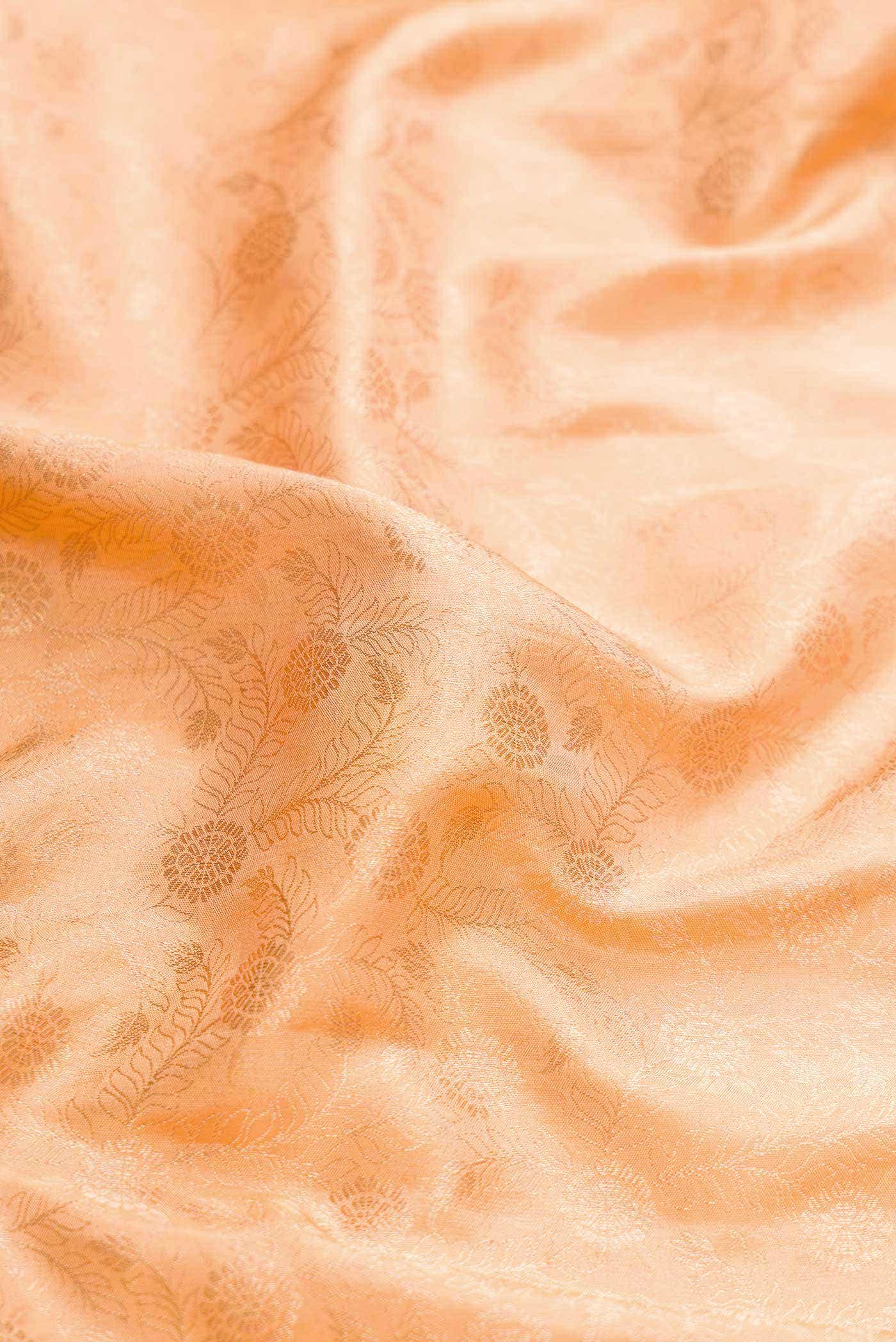 Golden Peach Kanchipuram Silk Saree