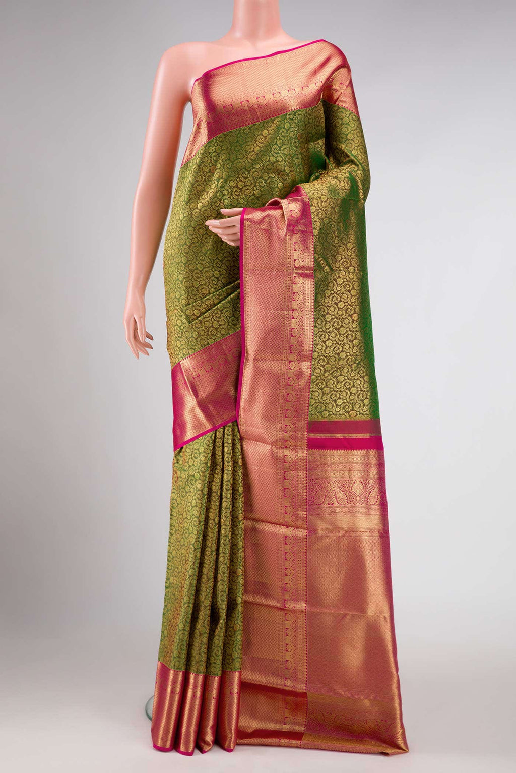 Green Dual Tone Kanchipuram Silk Saree