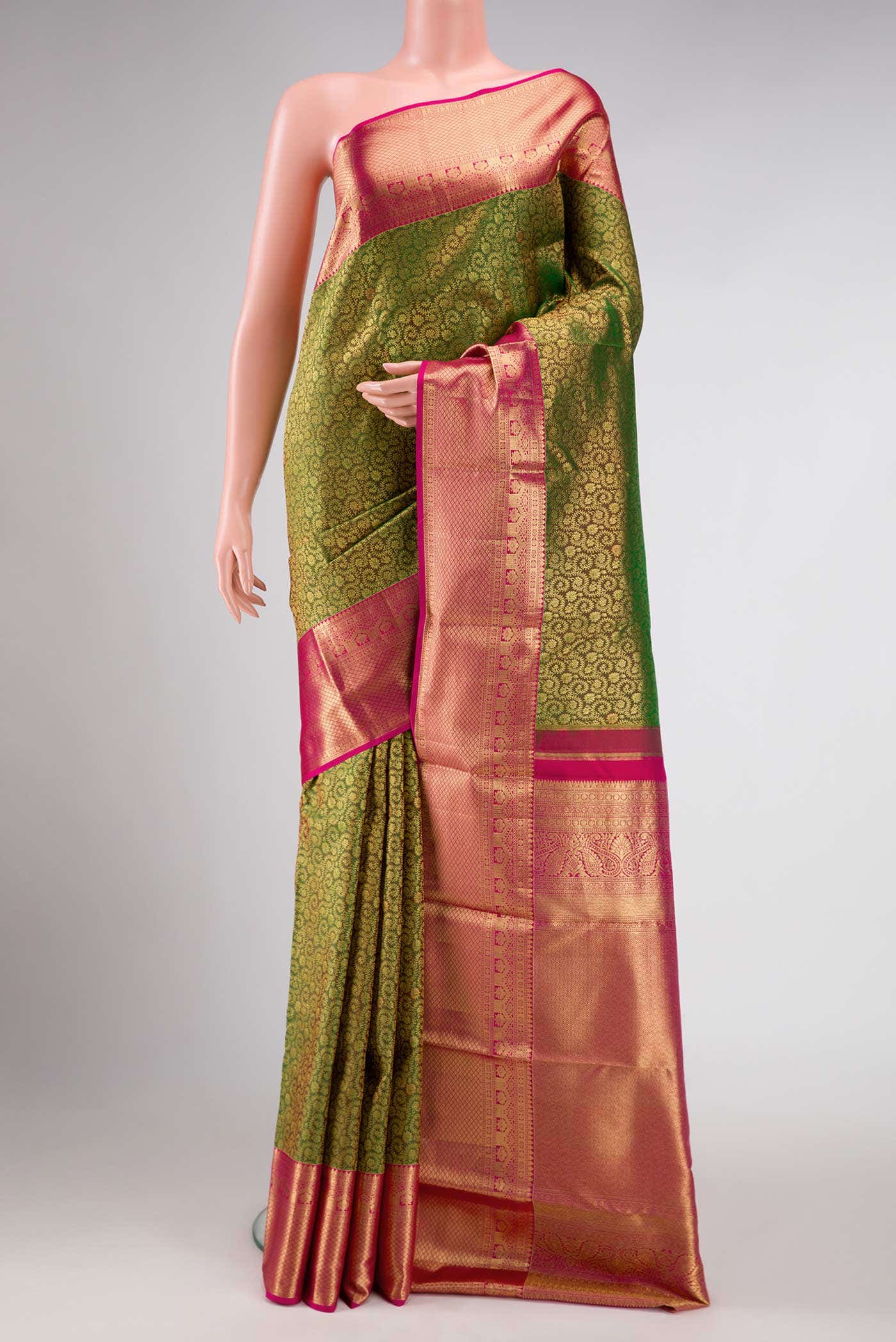 Green Dual Tone Kanchipuram Silk Saree