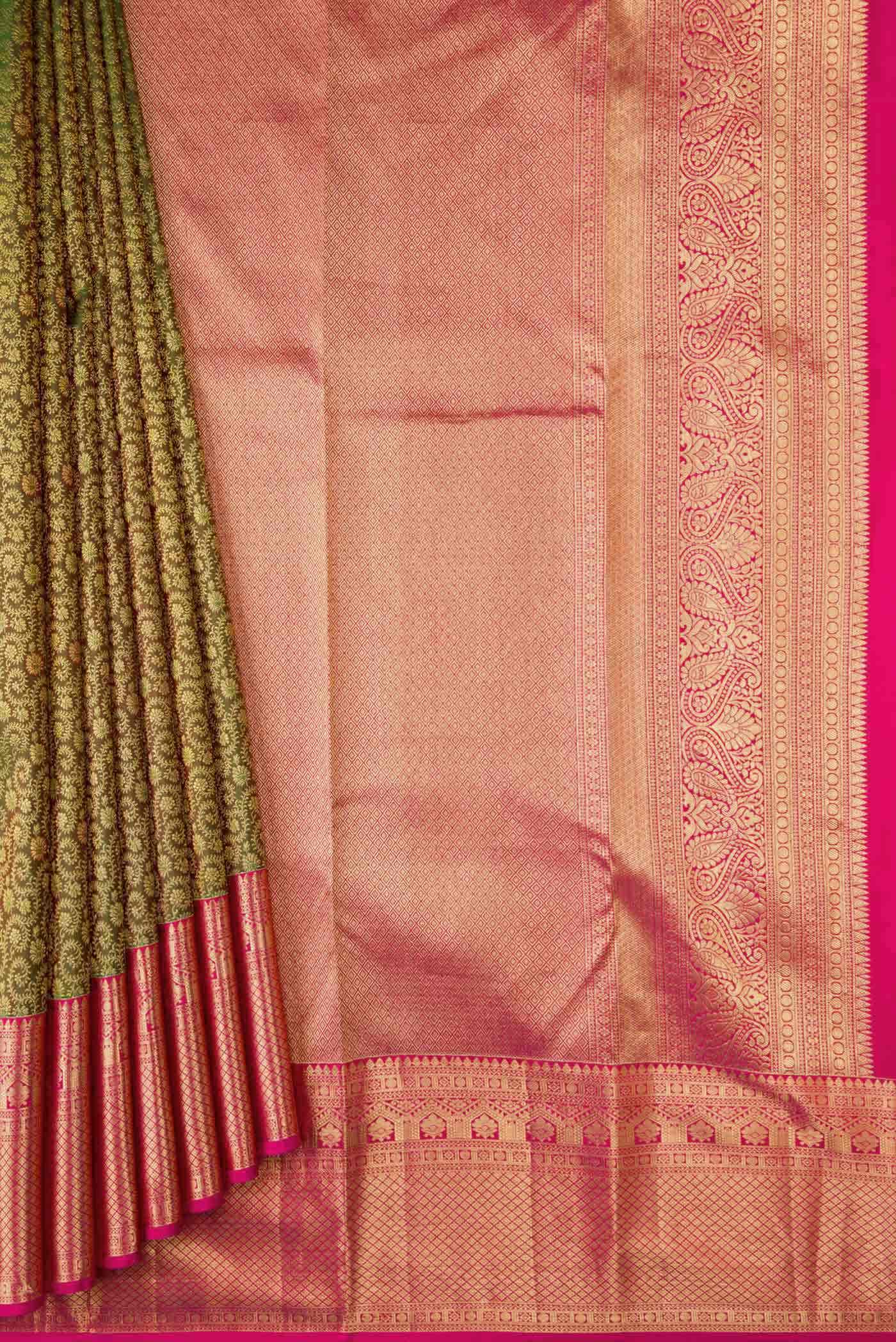Green Dual Tone Kanchipuram Silk Saree