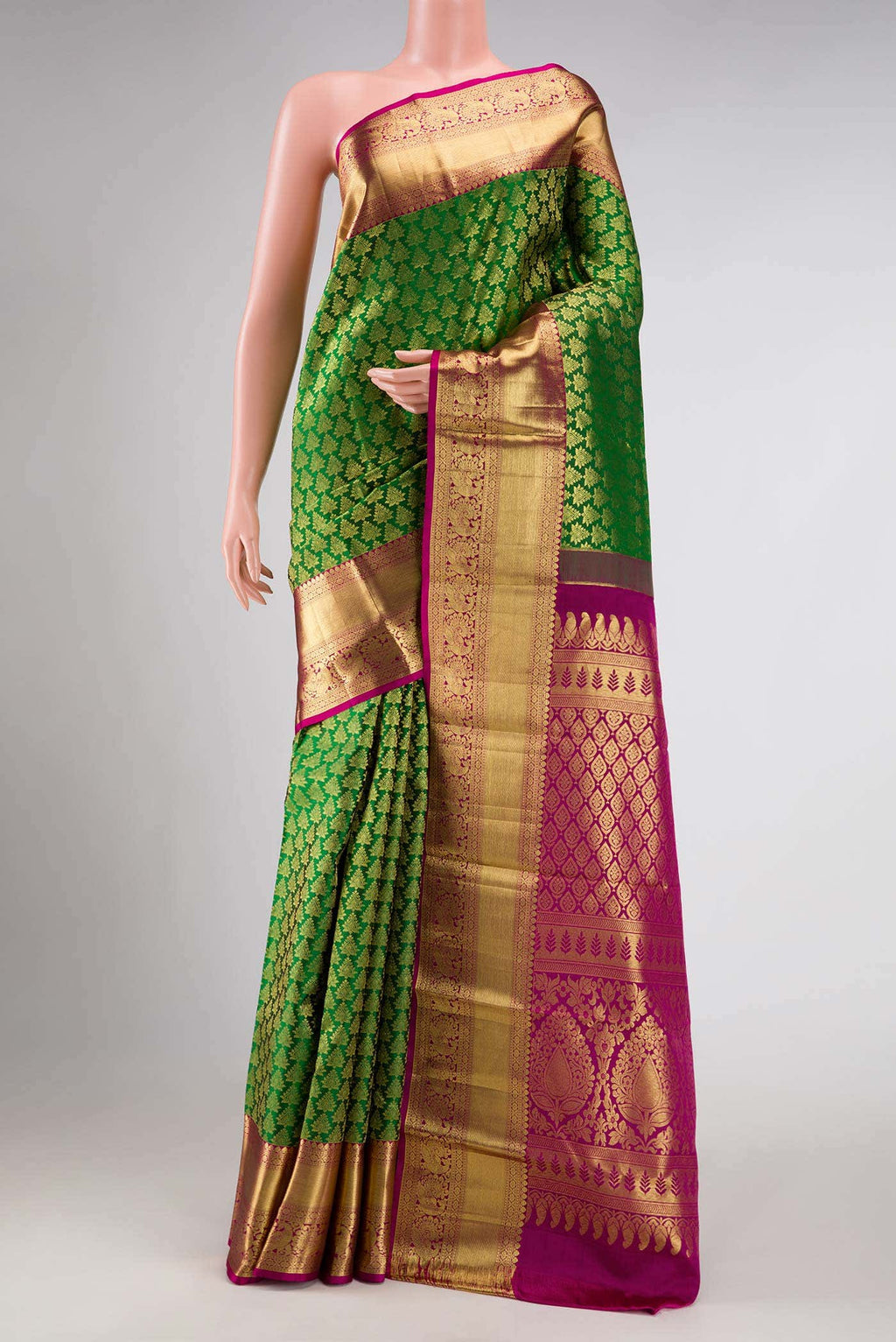 Green Dual Tone Kanchipuram Silk Saree