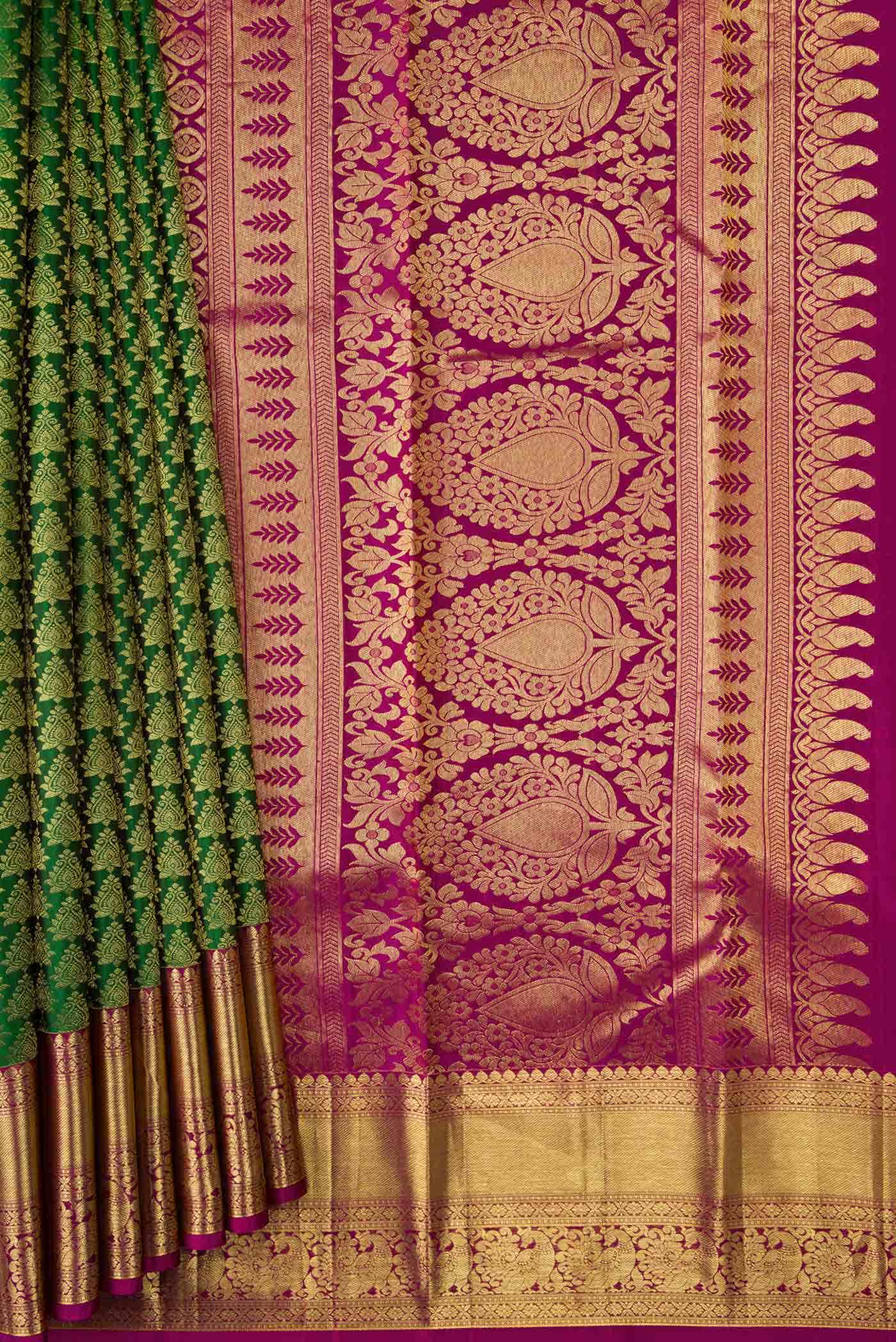 Green Dual Tone Kanchipuram Silk Saree