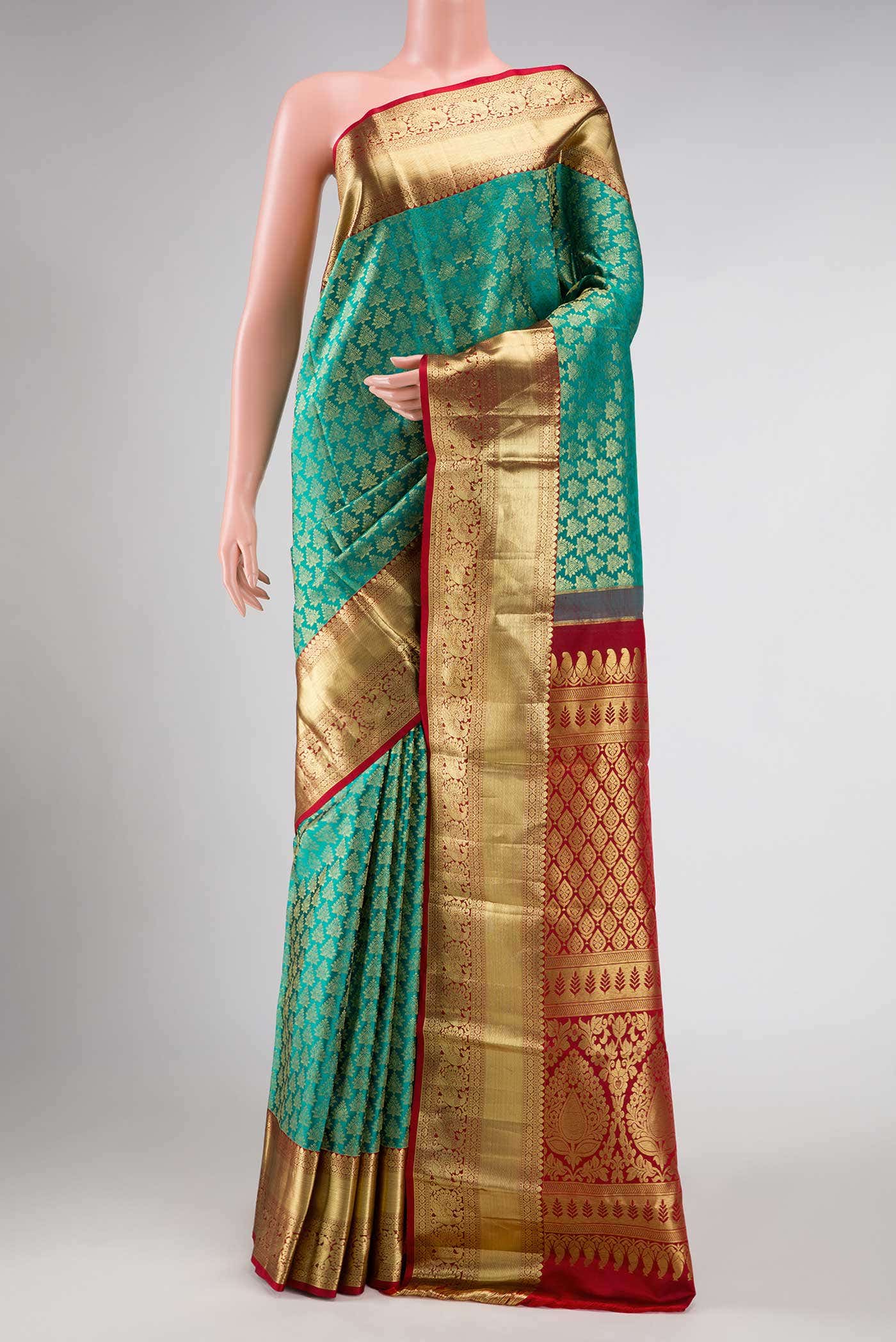 Green Dual Tone Kanchipuram Silk Saree
