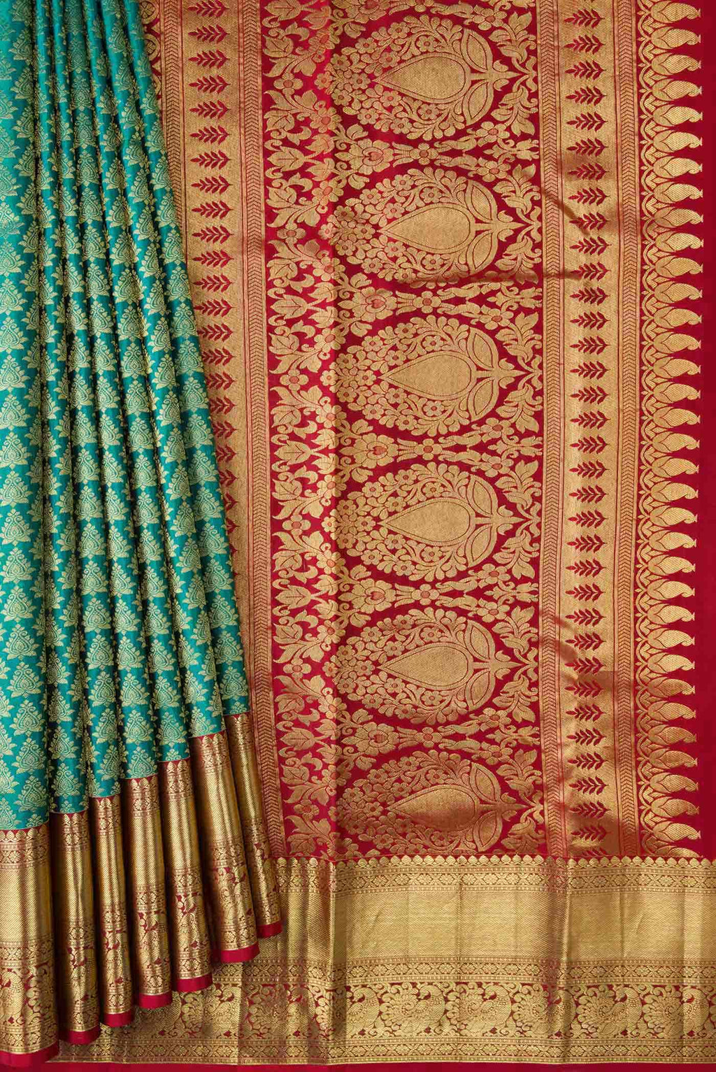 Green Dual Tone Kanchipuram Silk Saree