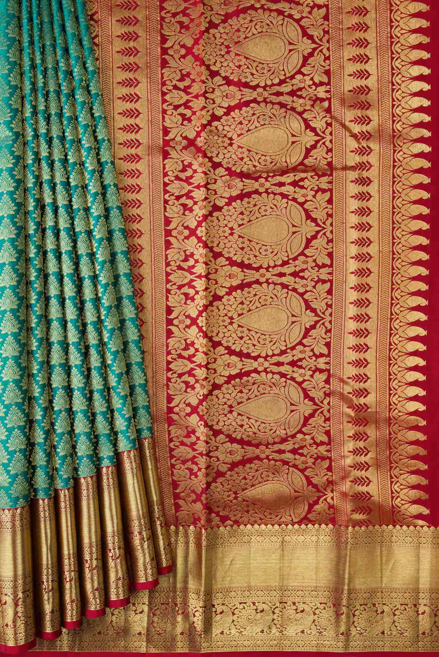 Green Dual Tone Kanchipuram Silk Saree