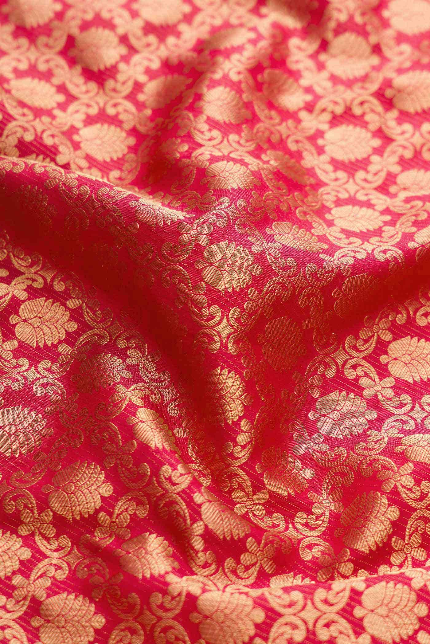 Dark Pink Dual Tone Kanchipuram Silk Saree
