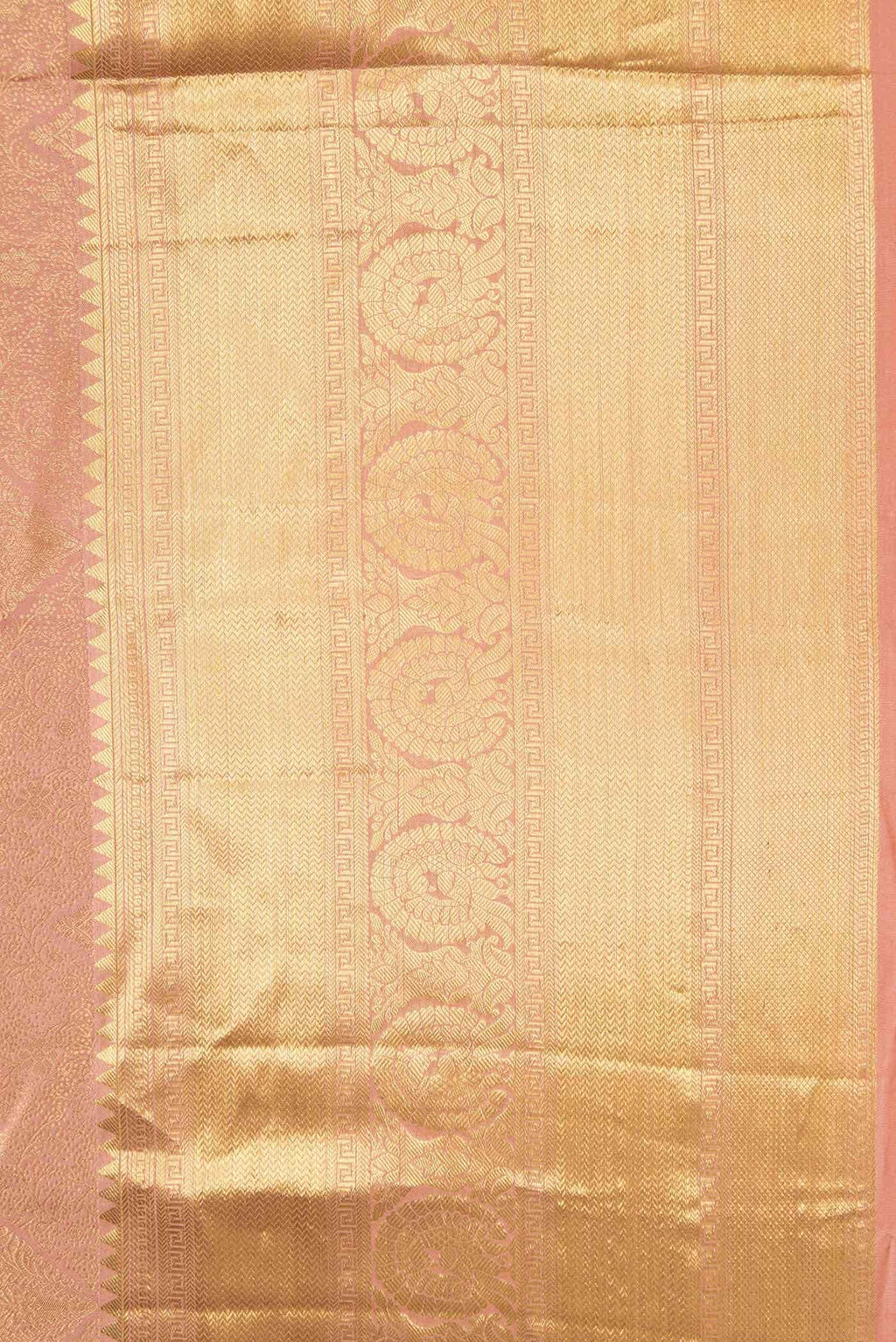 Golden Peach Kanchipuram Silk Saree