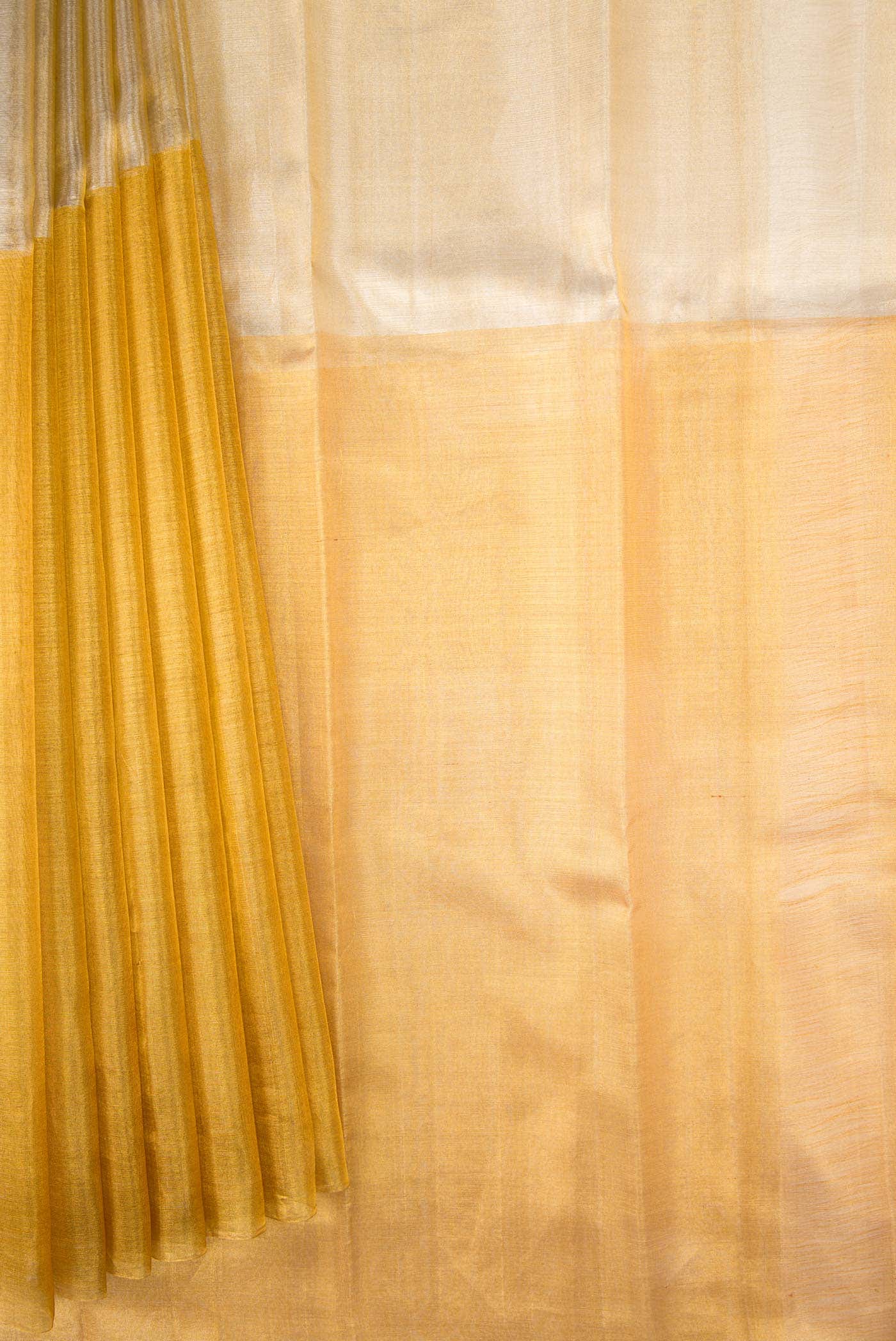 Gold and Silver Dual Tone Kanchipuram Tissue Silk Saree