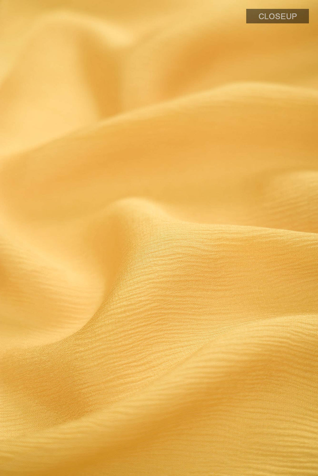 Yellow Mysore Crepe Saree