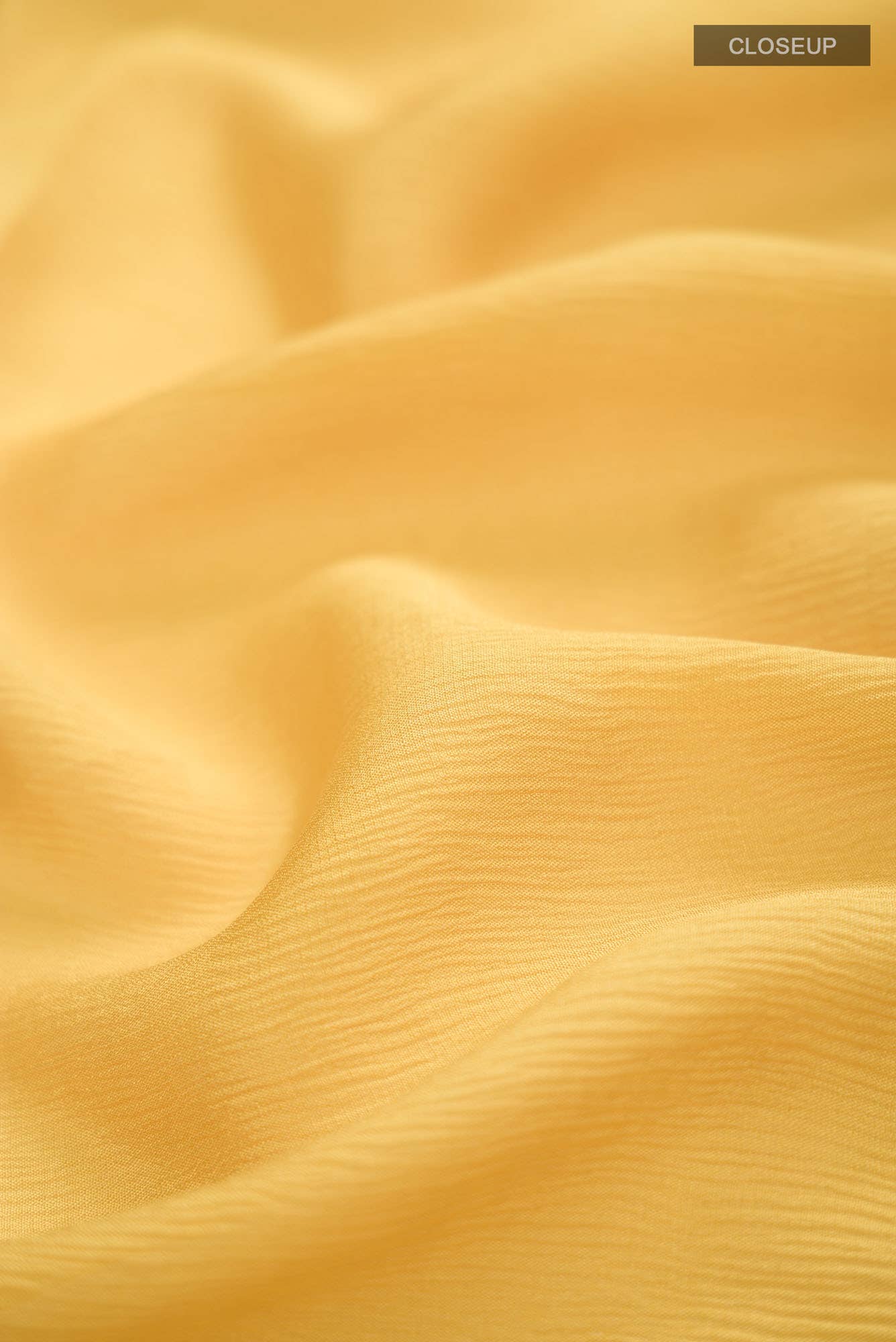 Yellow Mysore Crepe Saree