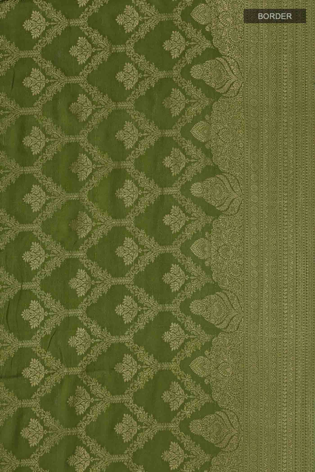 Green Mysore Crepe Saree
