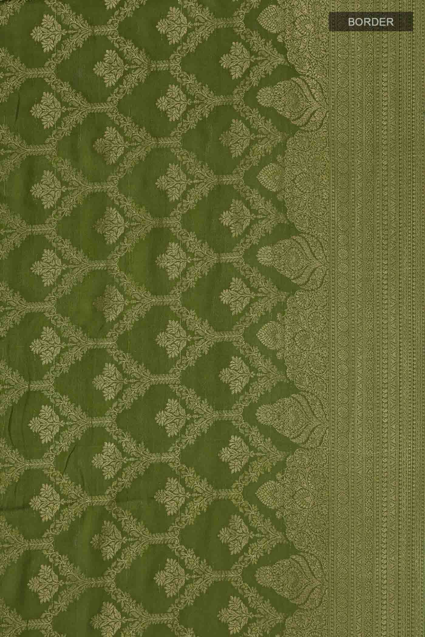 Green Mysore Crepe Saree