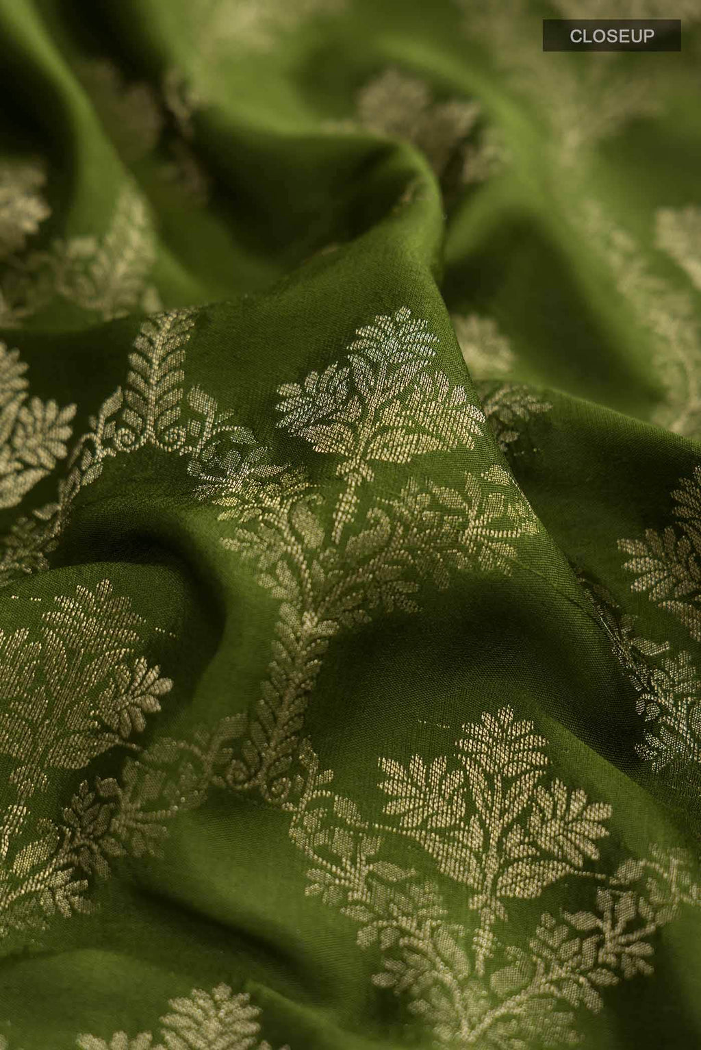 Green Mysore Crepe Saree