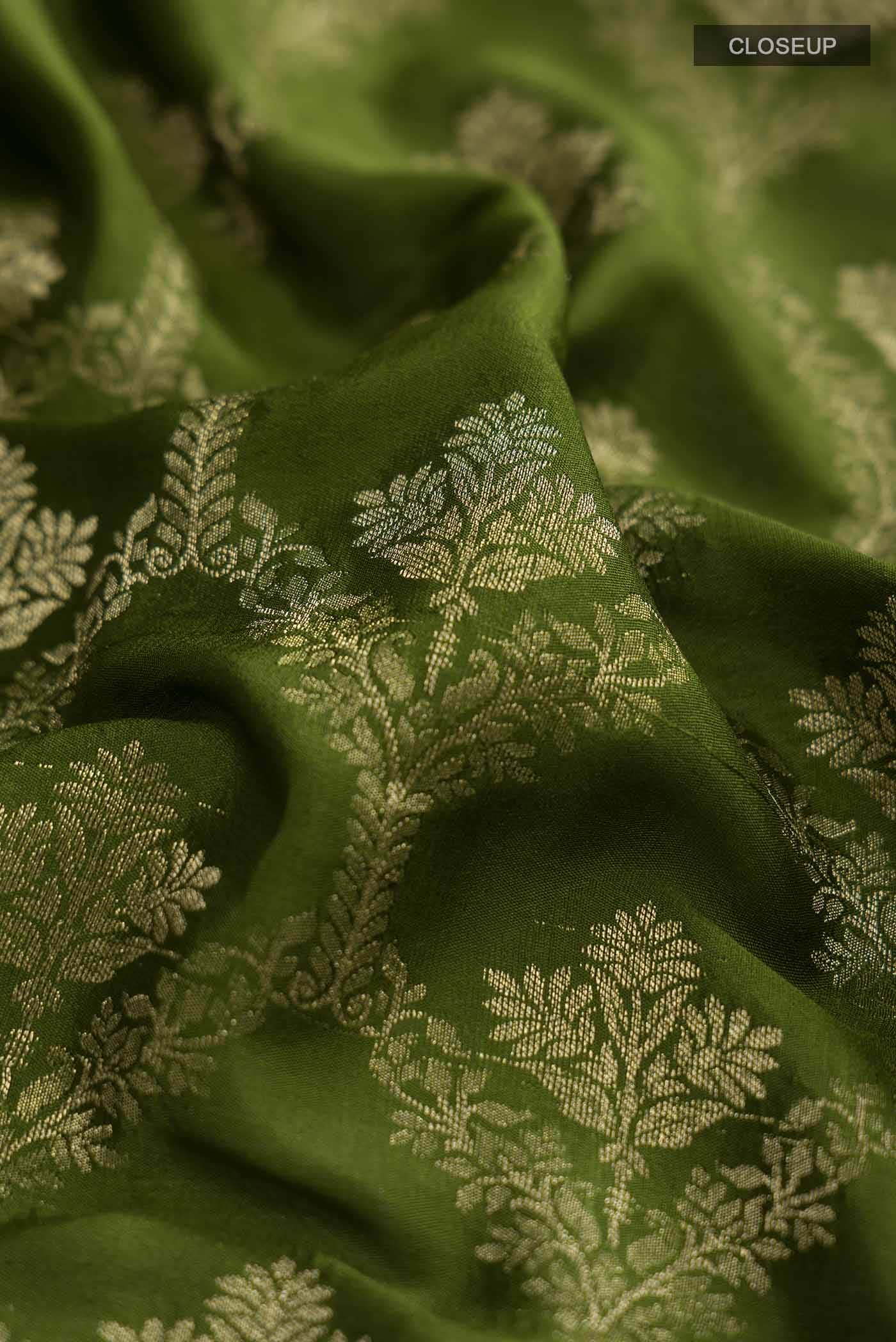 Green Mysore Crepe Saree