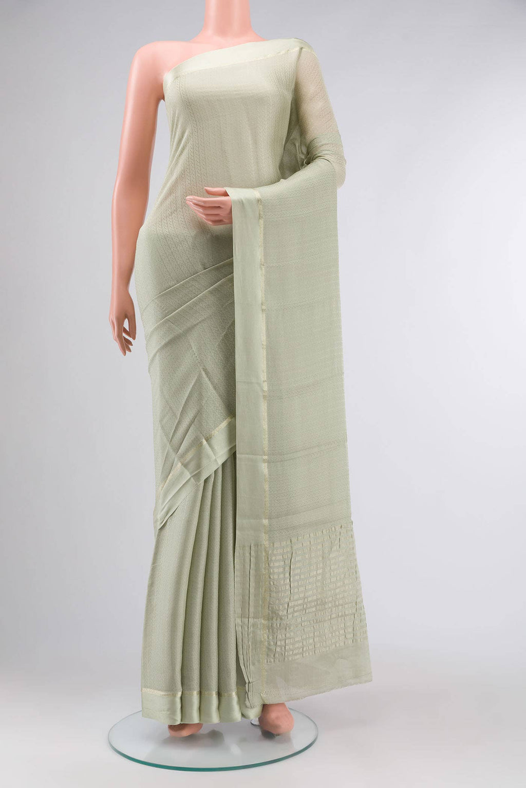 Light Green Mysore Crepe Saree