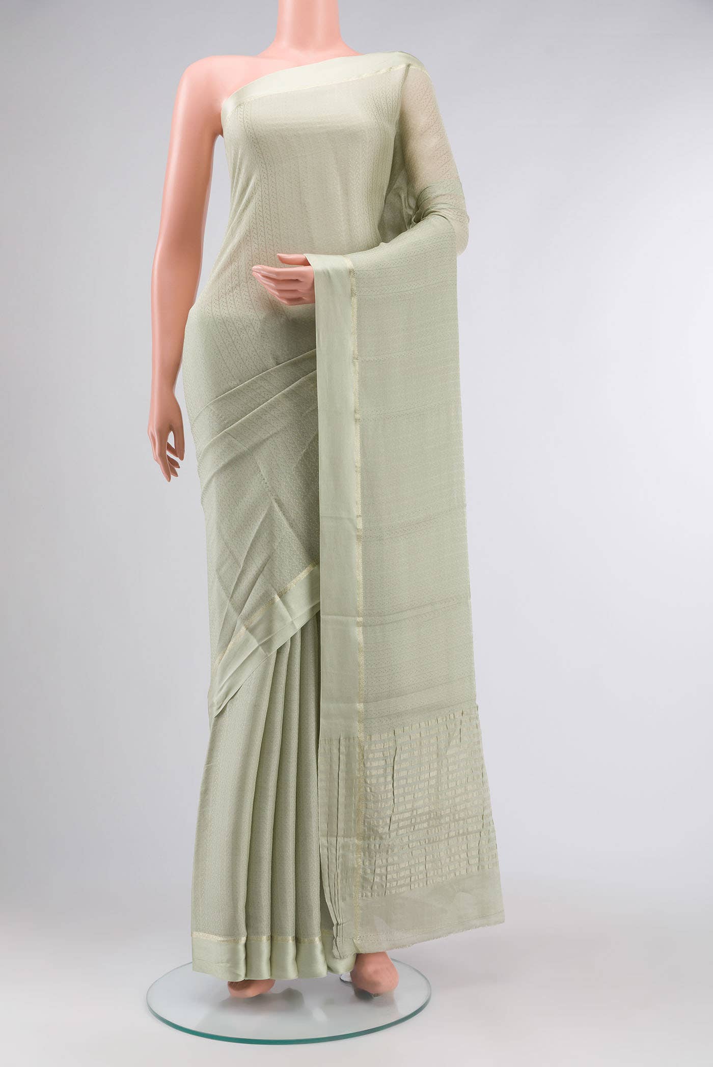 Light Green Mysore Crepe Saree
