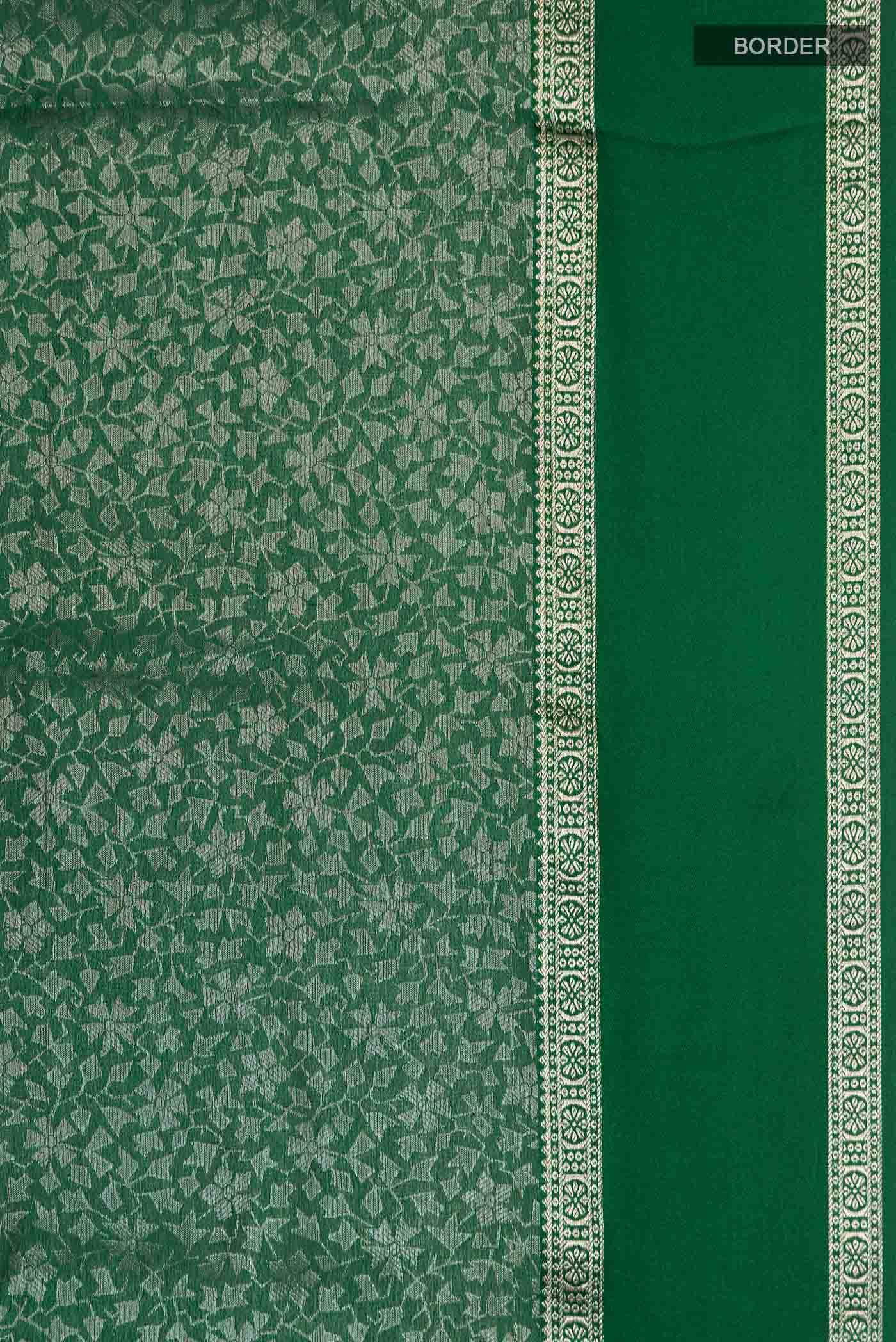 Green Mysore Crepe Saree