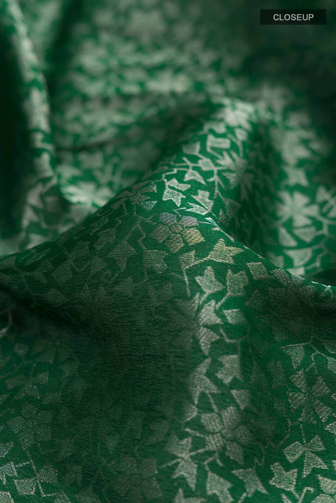Green Mysore Crepe Saree