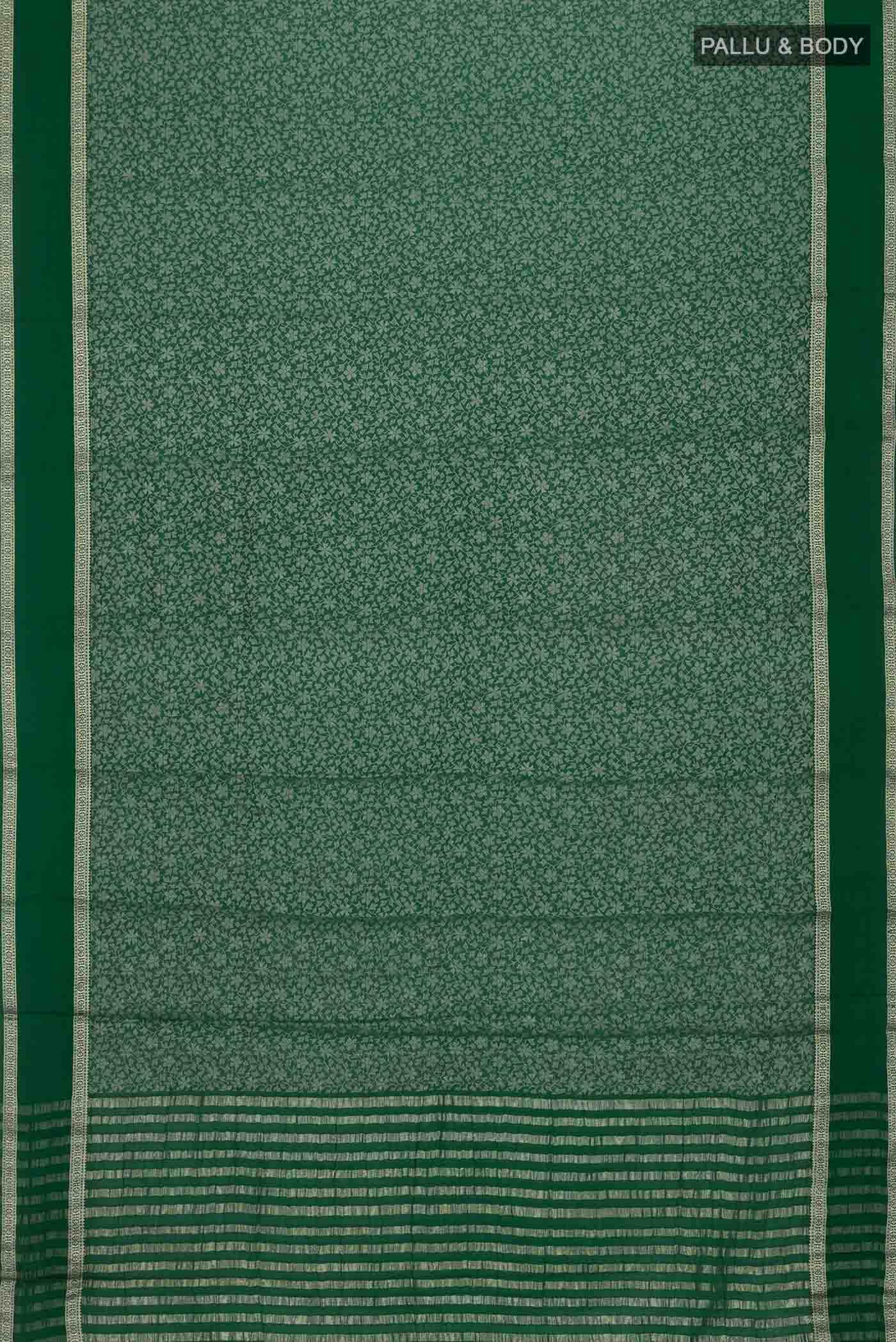 Green Mysore Crepe Saree