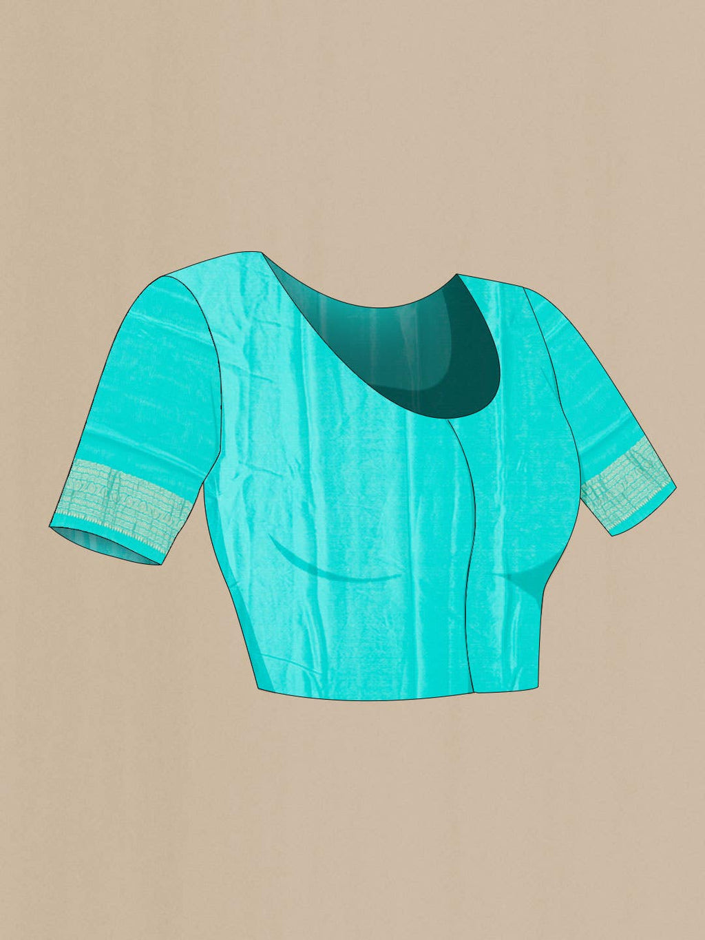 Blue Mysore Crepe Saree