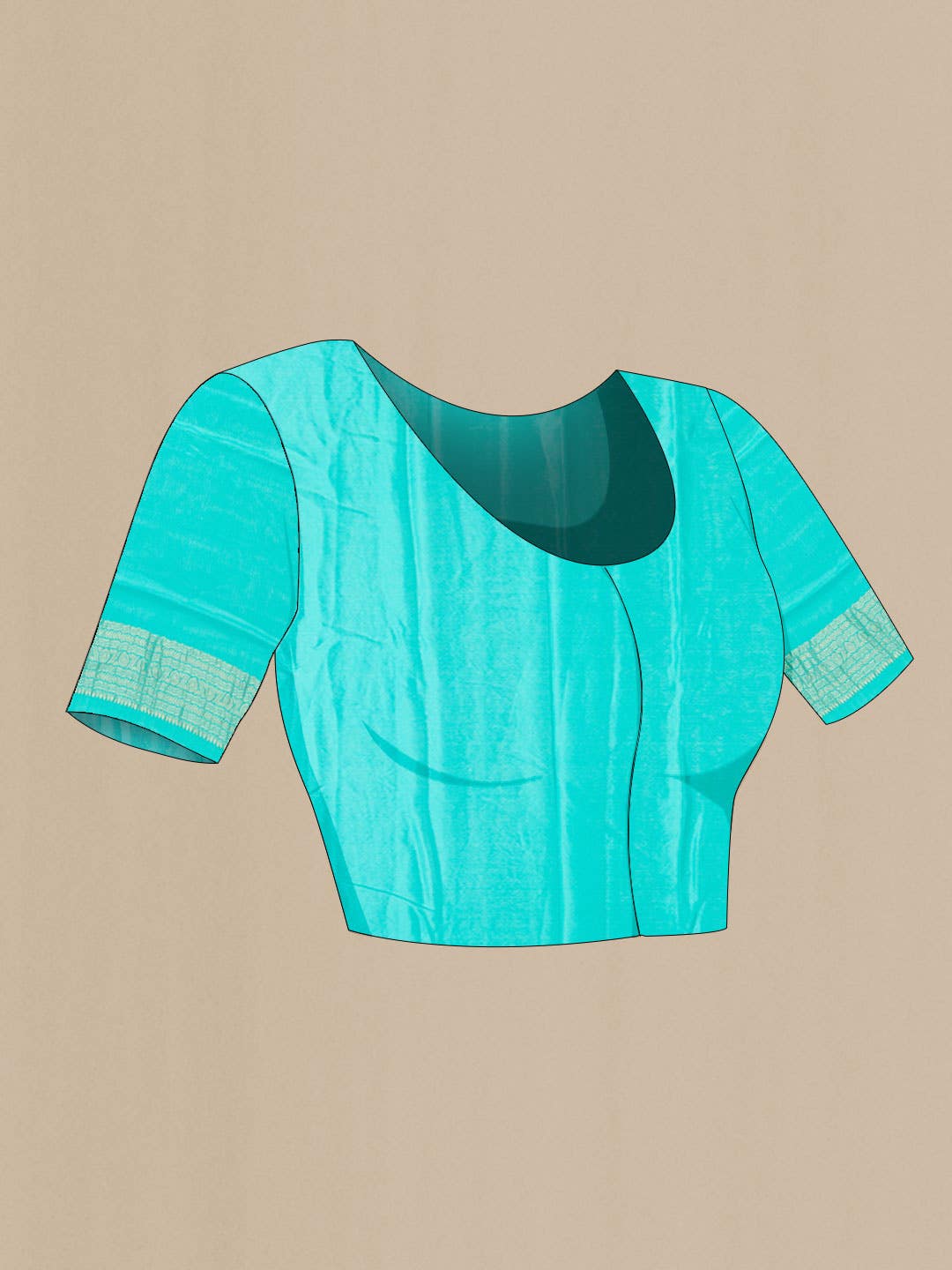 Blue Mysore Crepe Saree