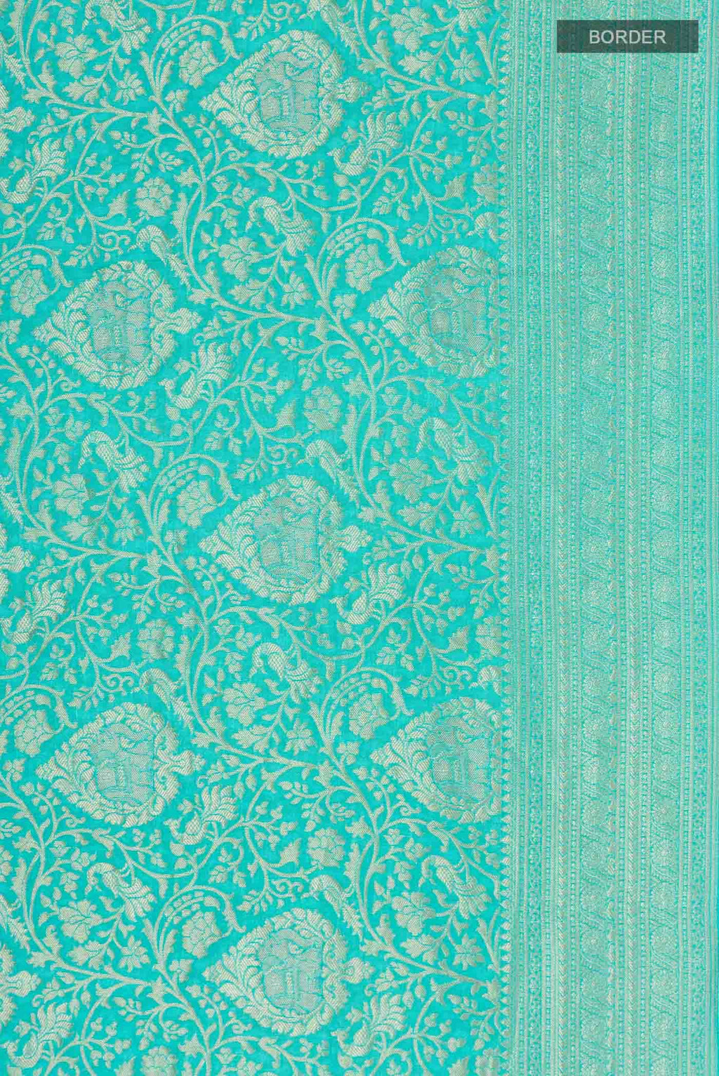 Blue Mysore Crepe Saree