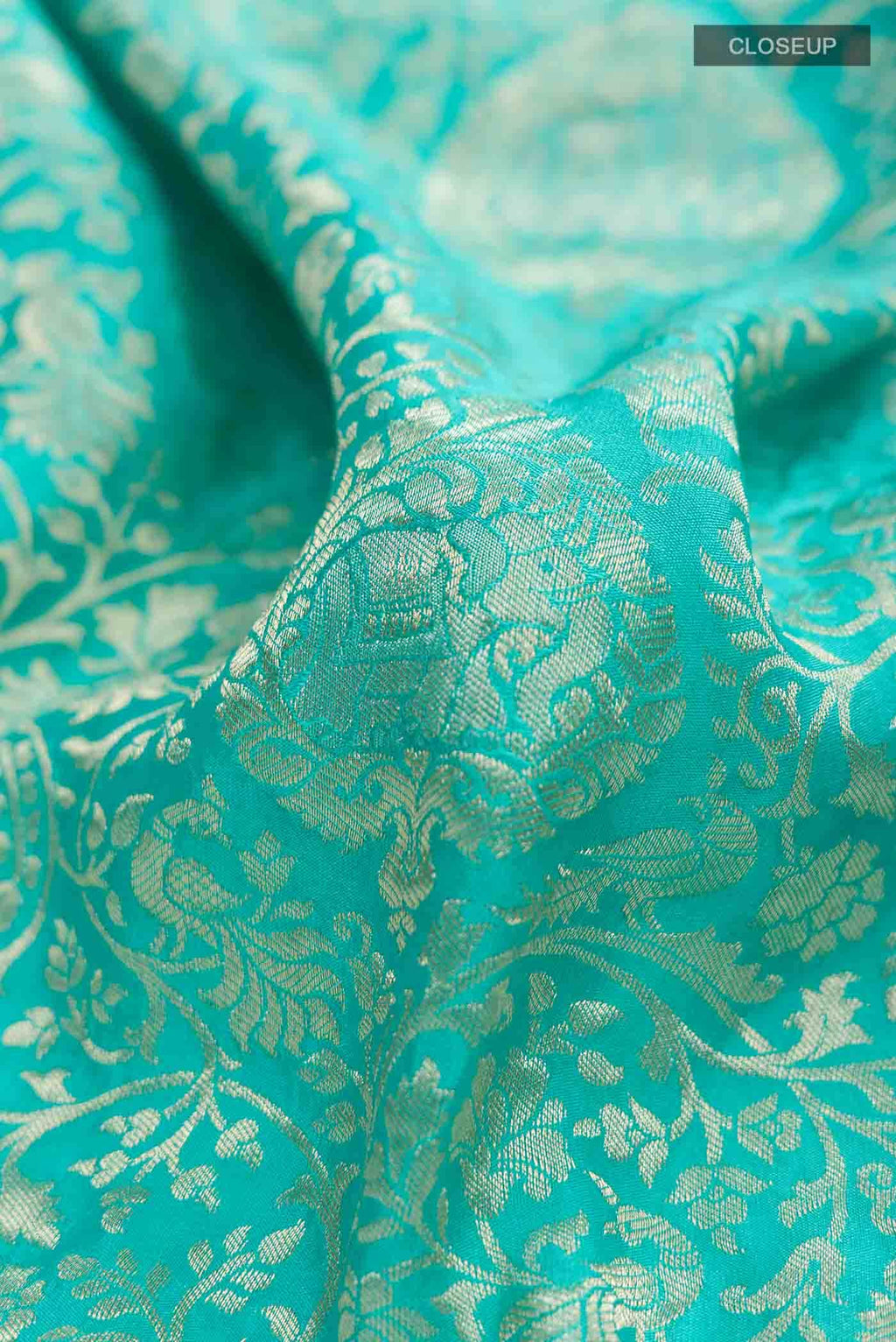 Blue Mysore Crepe Saree