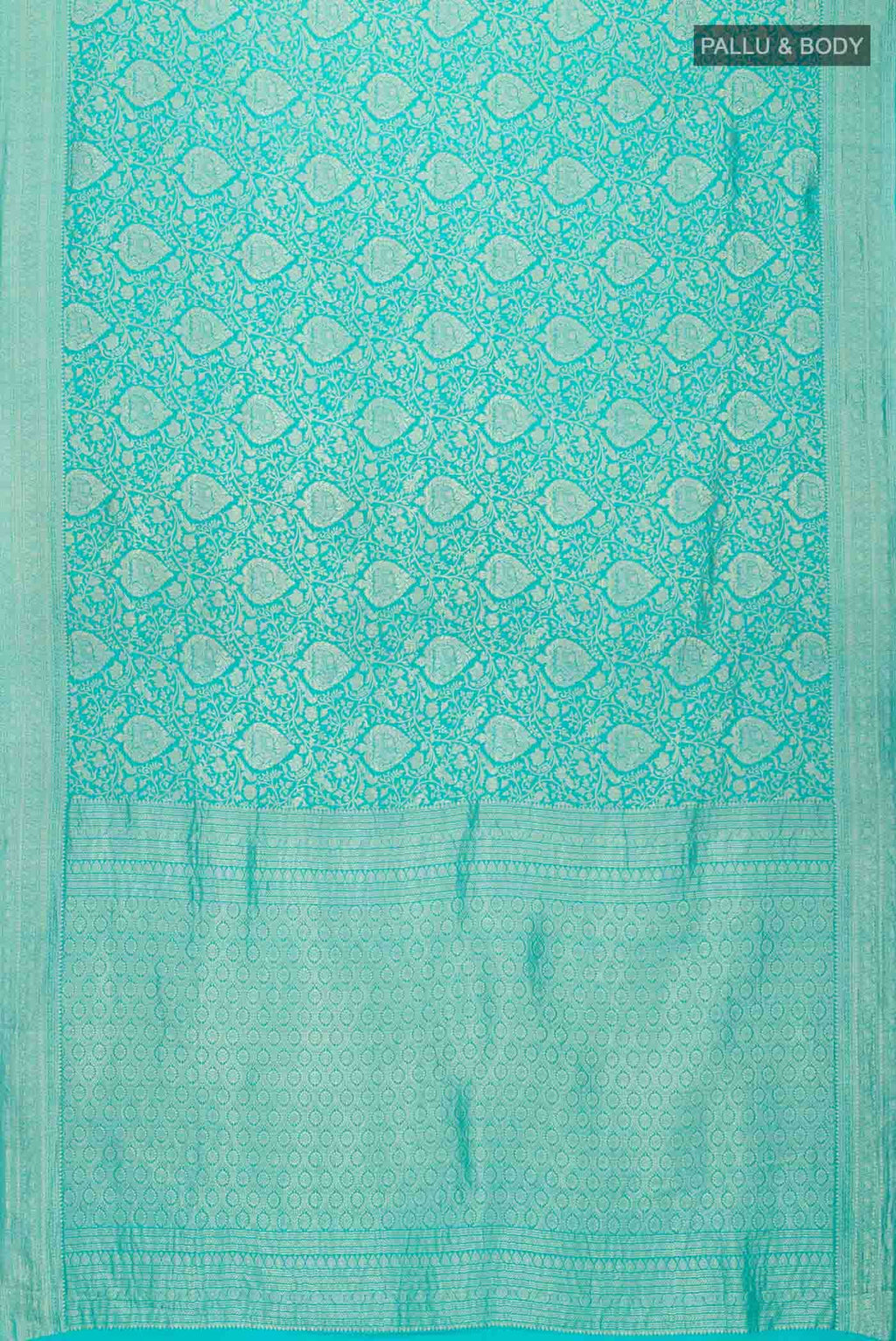 Blue Mysore Crepe Saree