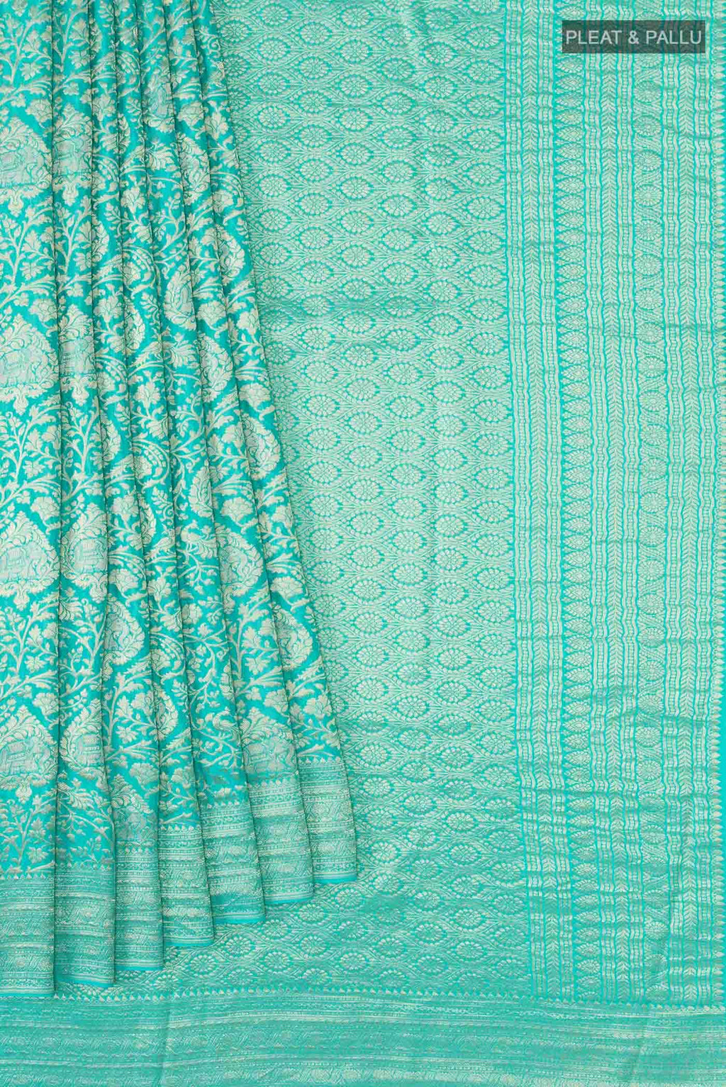 Blue Mysore Crepe Saree