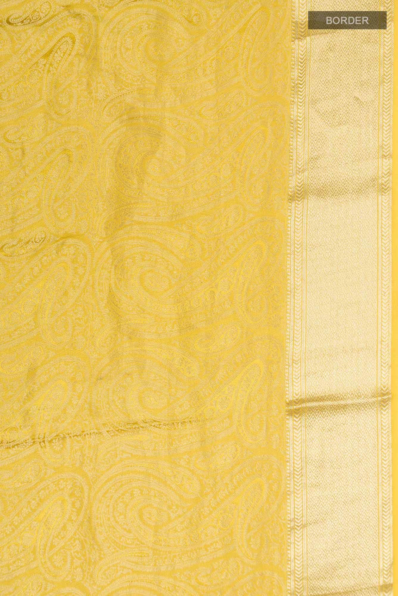 Yellow Mysore Crepe Saree