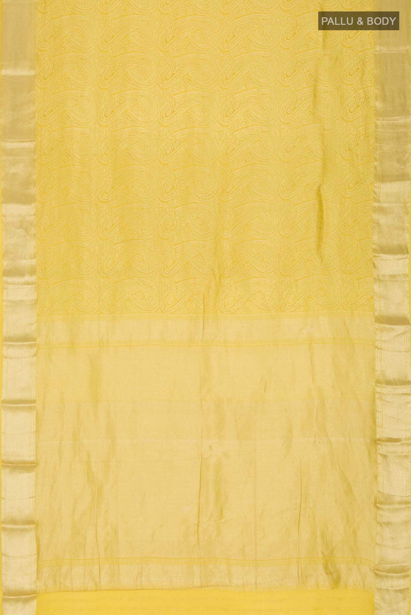 Yellow Mysore Crepe Saree