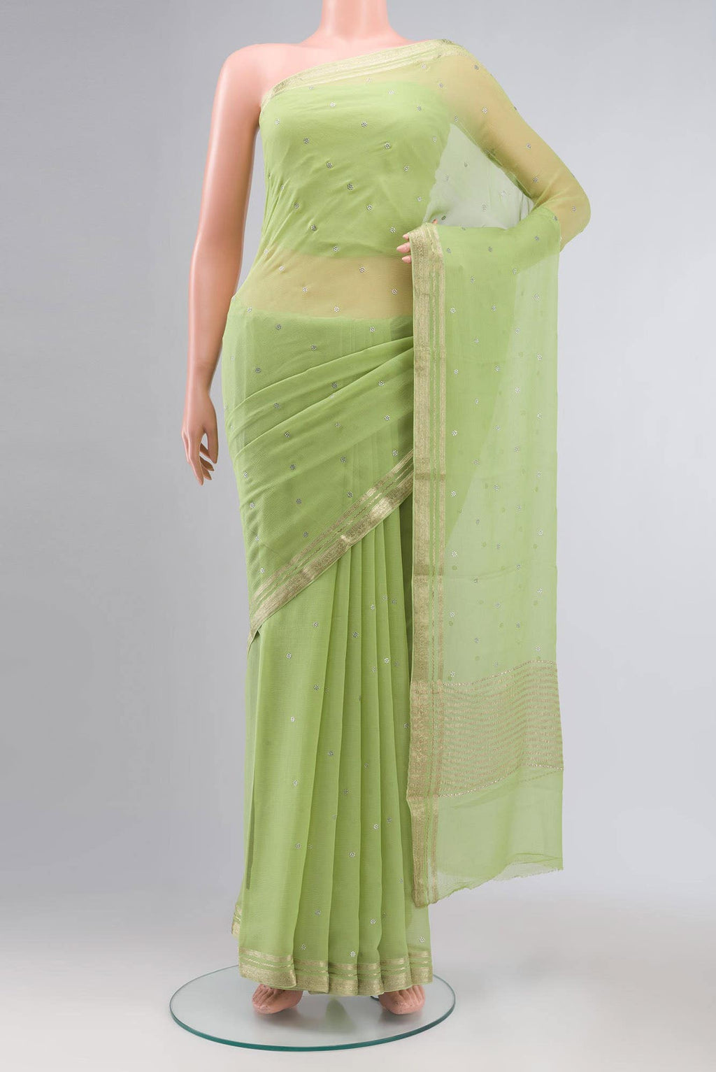 Green Mysore Chiffon Saree