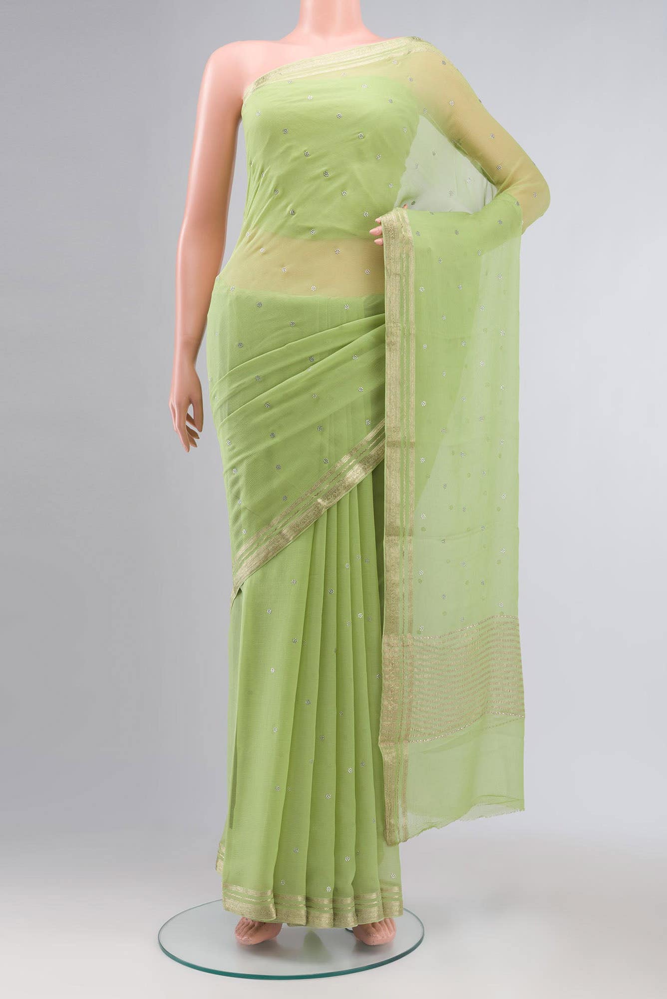 Green Mysore Chiffon Saree
