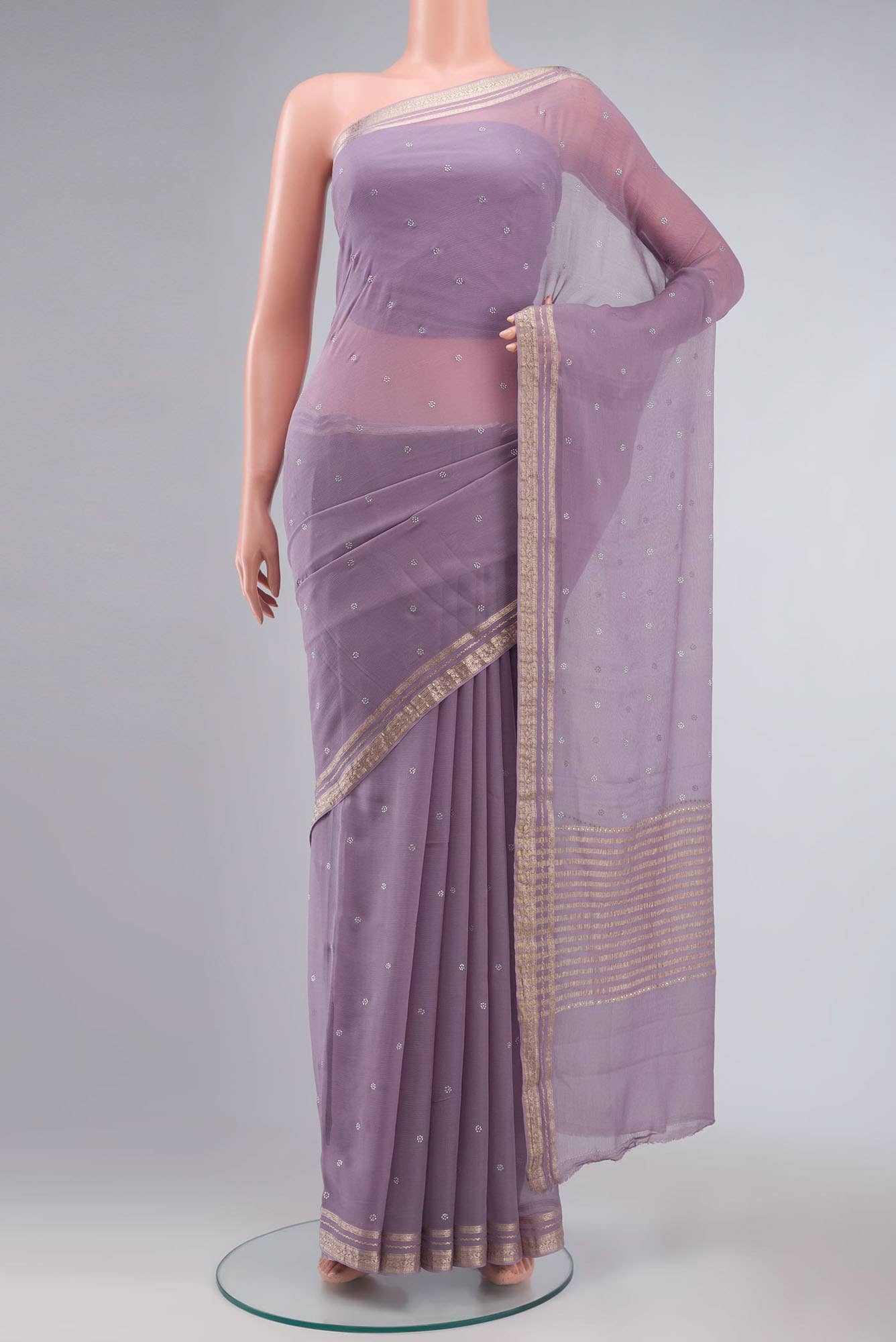 Lavender Mysore Chiffon Saree