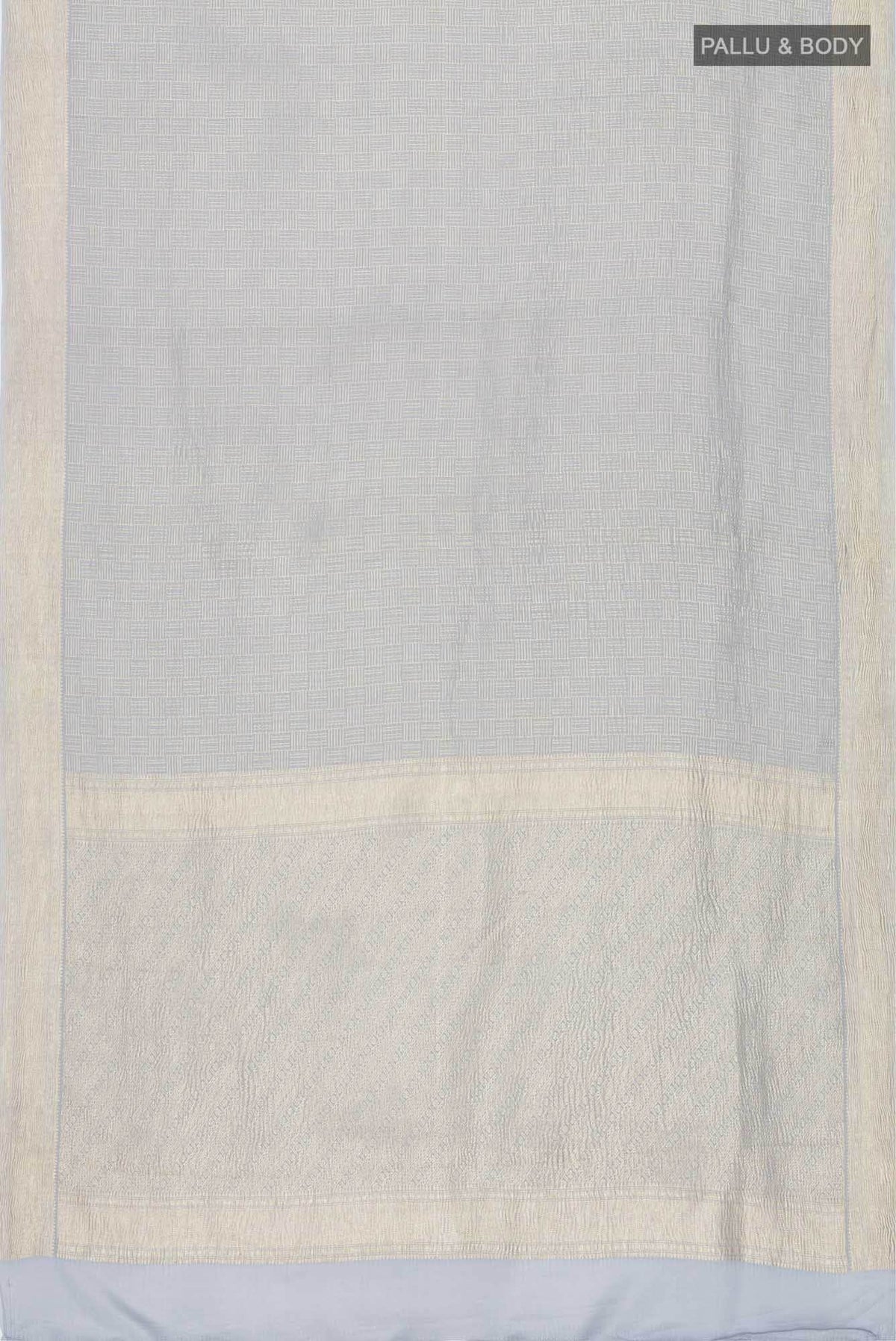 Blue Grey Mysore Crepe Saree