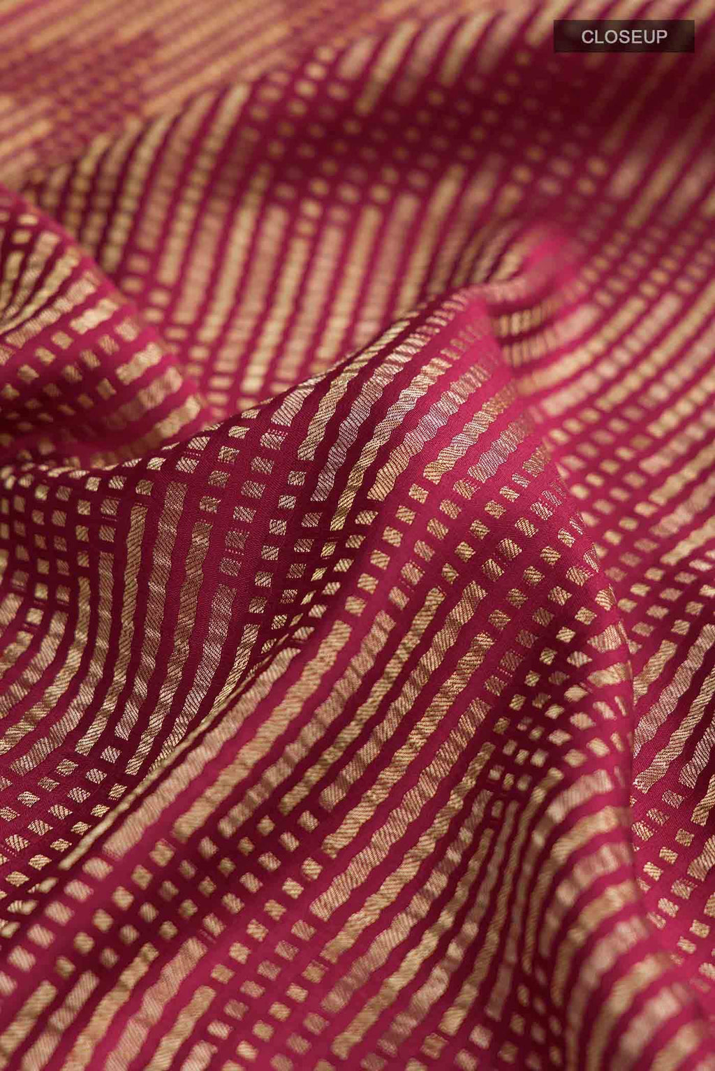 Maroon Mysore Crepe Saree
