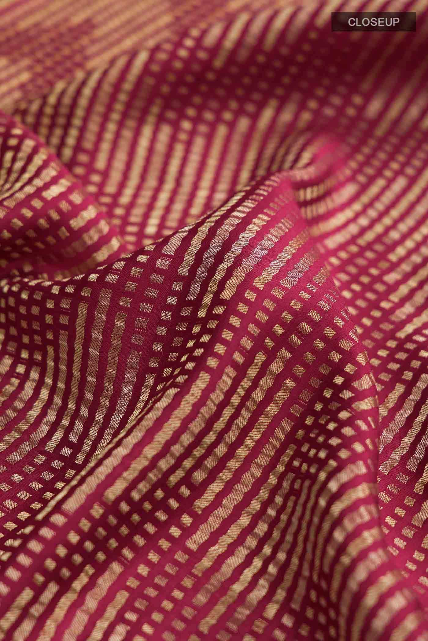 Maroon Mysore Crepe Saree
