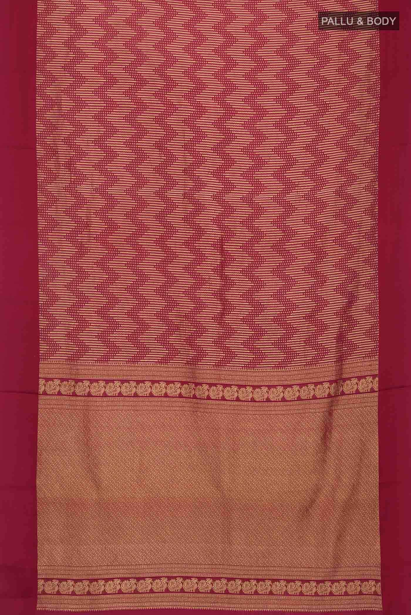 Maroon Mysore Crepe Saree