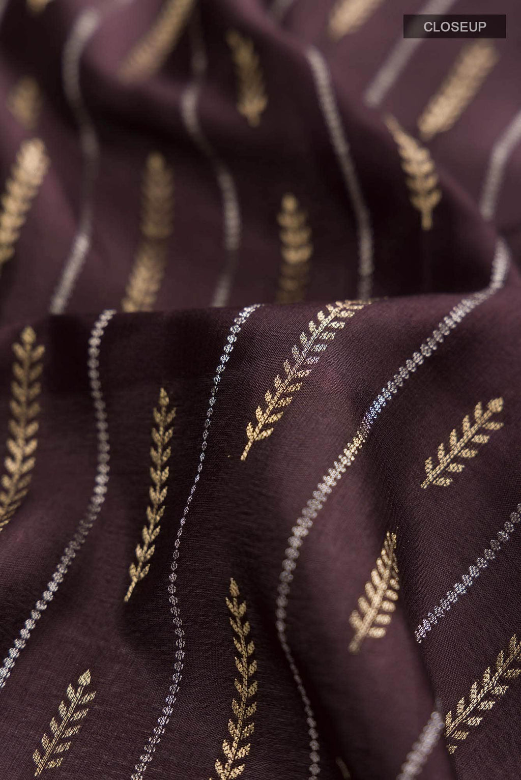 Brown Mysore Crepe Saree