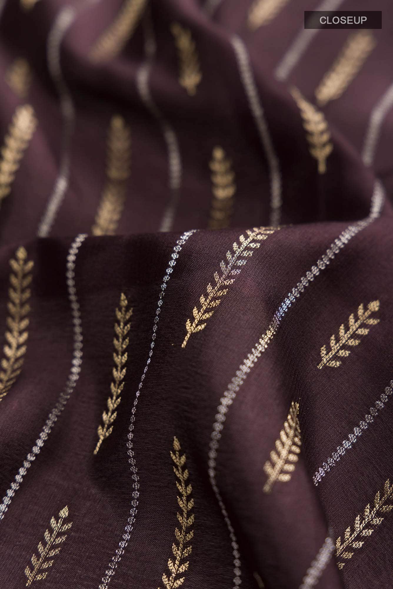 Brown Mysore Crepe Saree